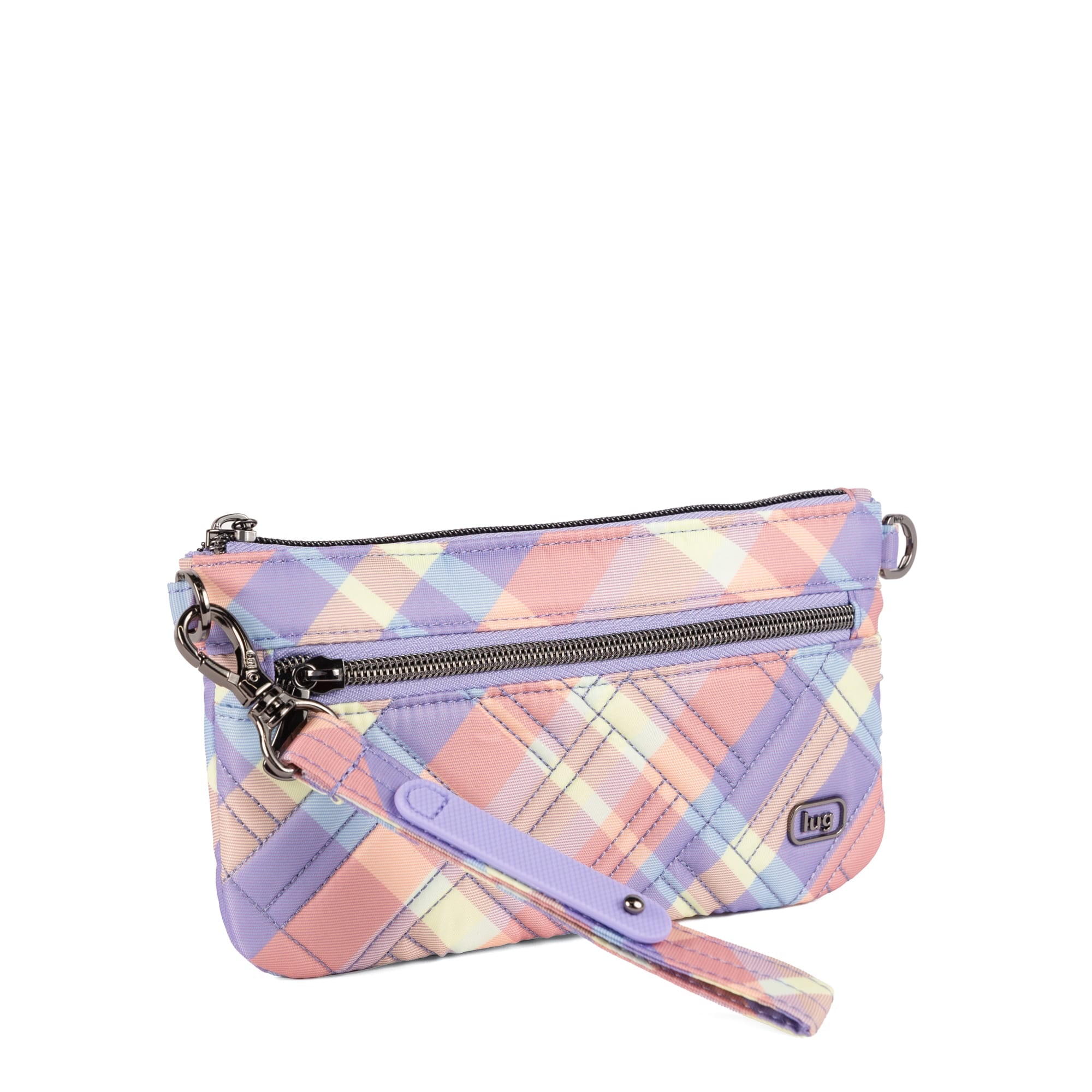 Super Metro XL Wristlet with Charm Bar - SUMMER PLAID - 26267_SuperMetroXL_SummerPlaid_Angle_02