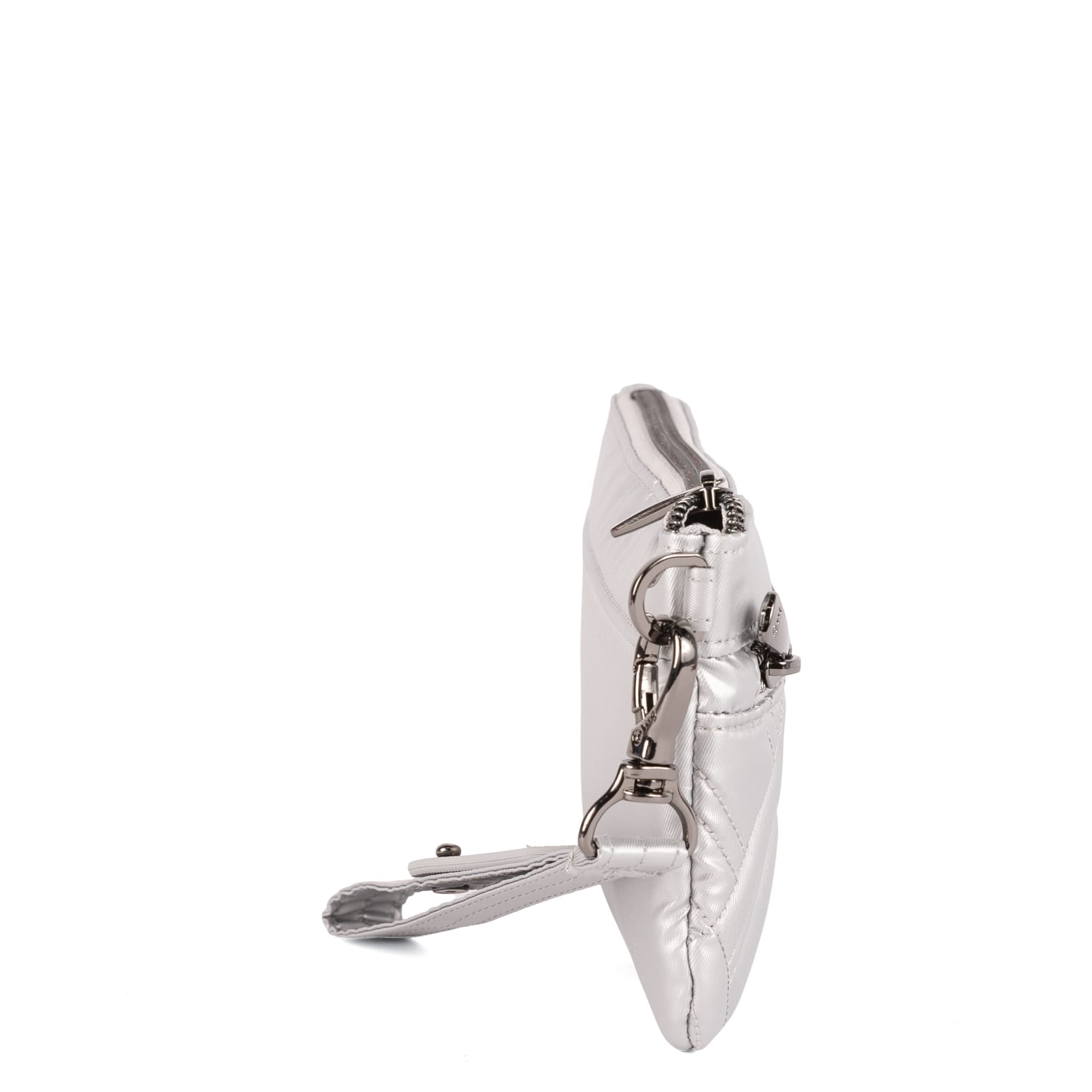 Super Metro XL Wristlet with Charm Bar - METALLIC SILVER - 26268_SuperMetroXL_MetallicSilver_Angle_04