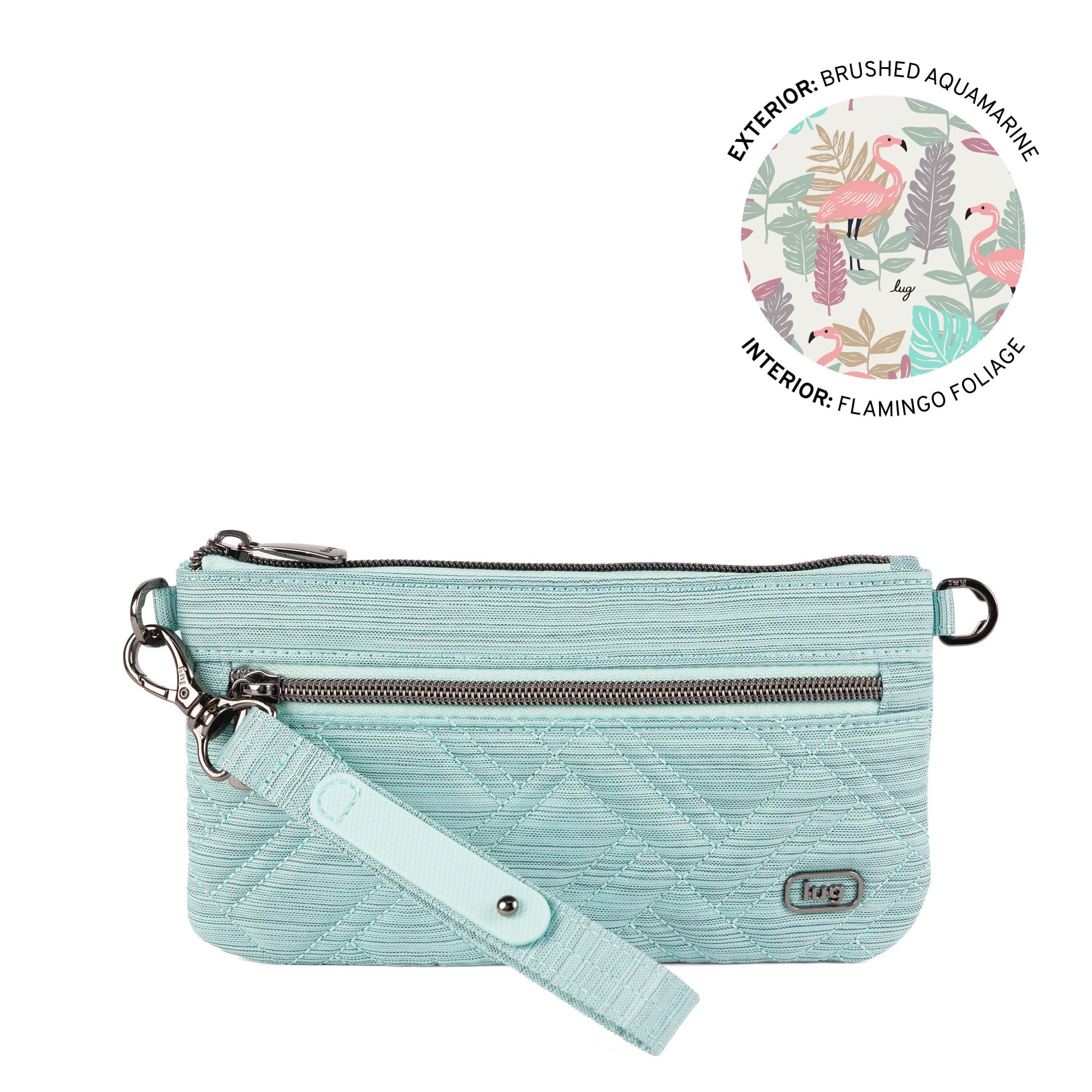 Super Metro XL Wristlet with Charm Bar - BRUSHED AQUAMARINE - 26269_SuperMetroXL_BrushedAquamarine_Angle_01