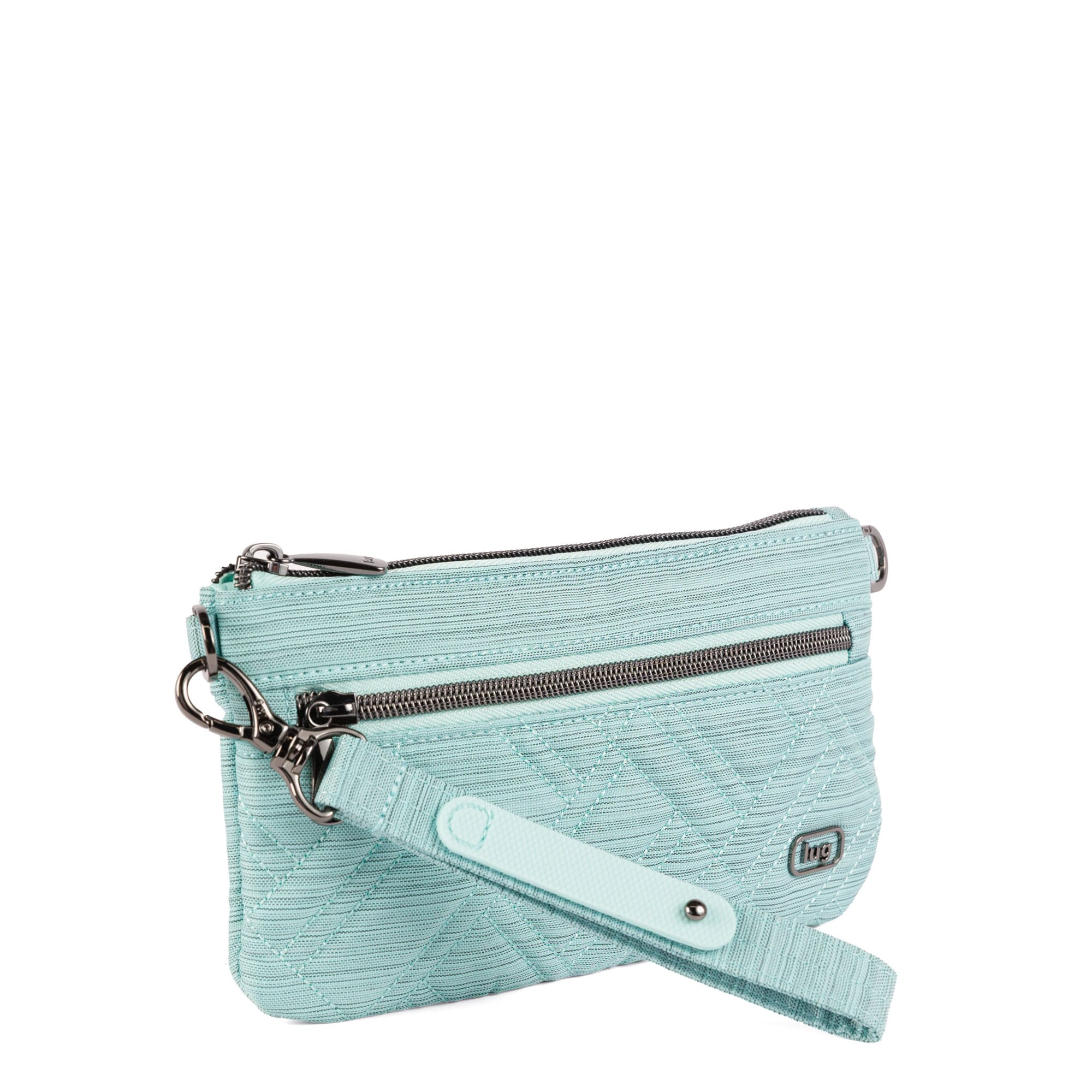 Super Metro XL Wristlet with Charm Bar - BRUSHED AQUAMARINE - 26269_SuperMetroXL_BrushedAquamarine_Angle_02