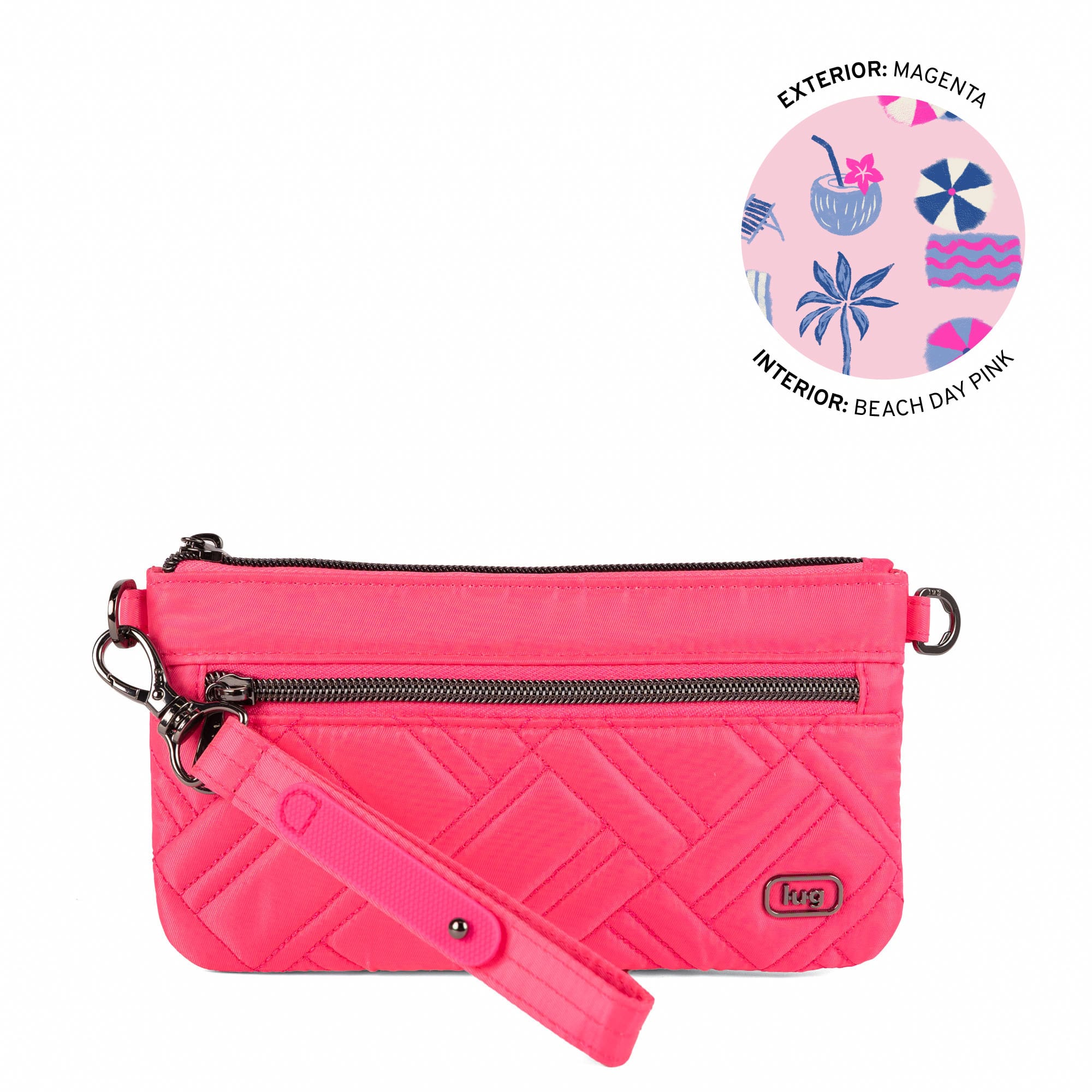 Super Metro XL Wristlet with Charm Bar - MAGENTA - 26270_SuperMetroXL_Magenta_Angle_01