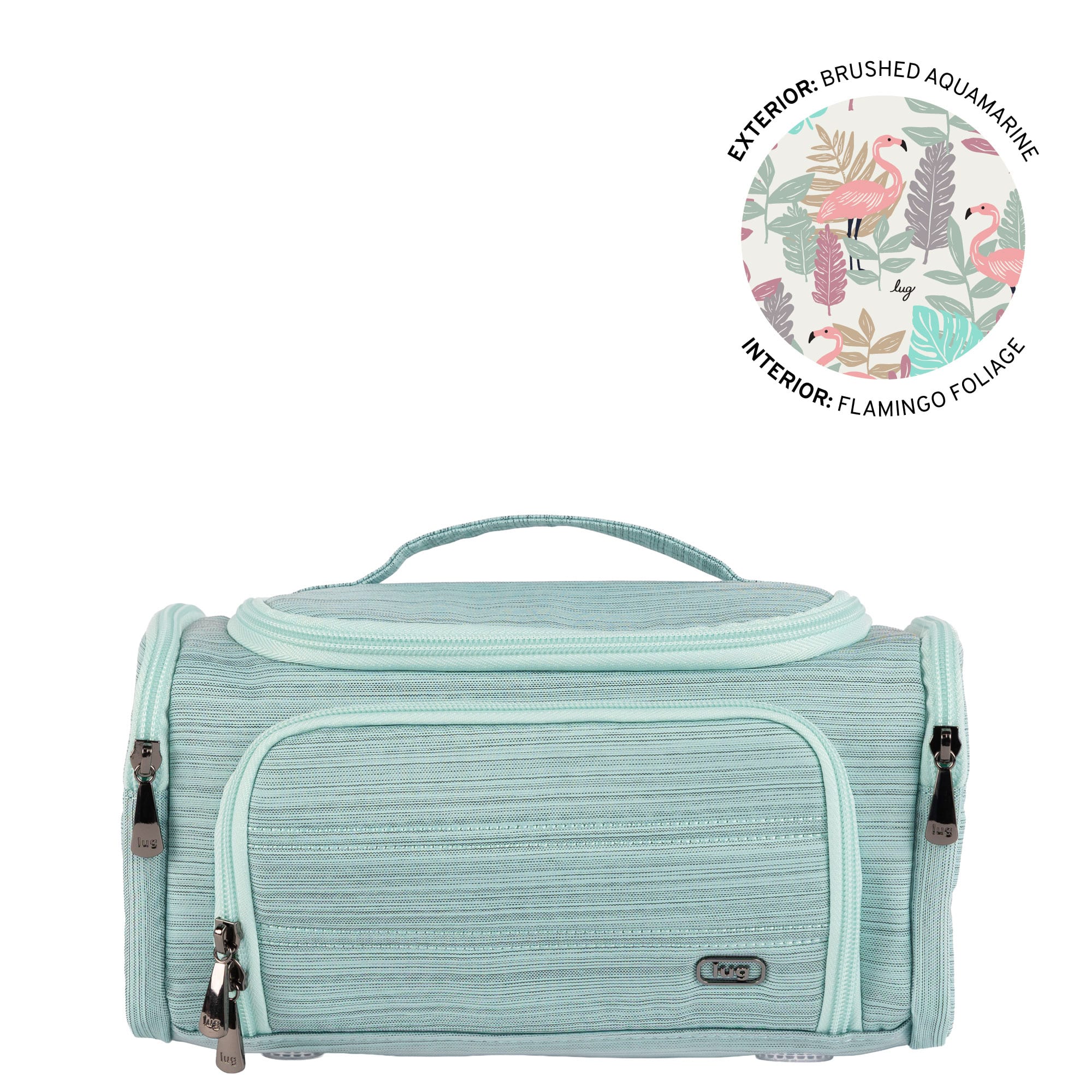 Trolley Medium 2 Cosmetic Case - BRUSHED AQUAMARINE - 26330_TrolleyMedium2_BrushedAquamarine_Angle_01