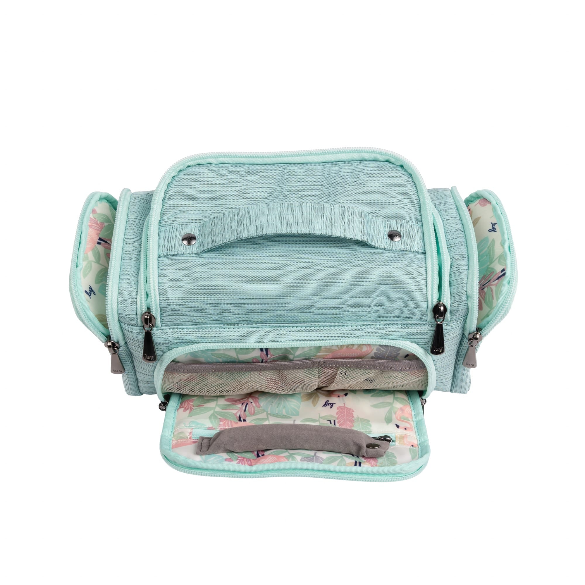 Trolley Medium 2 Cosmetic Case - BRUSHED AQUAMARINE - 26330_TrolleyMedium2_BrushedAquamarine_Angle_05