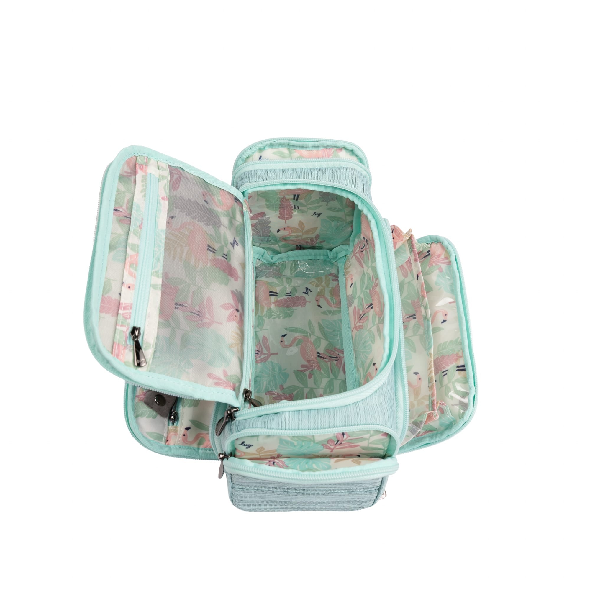 Trolley Medium 2 Cosmetic Case - BRUSHED AQUAMARINE - 26330_TrolleyMedium2_BrushedAquamarine_Angle_06