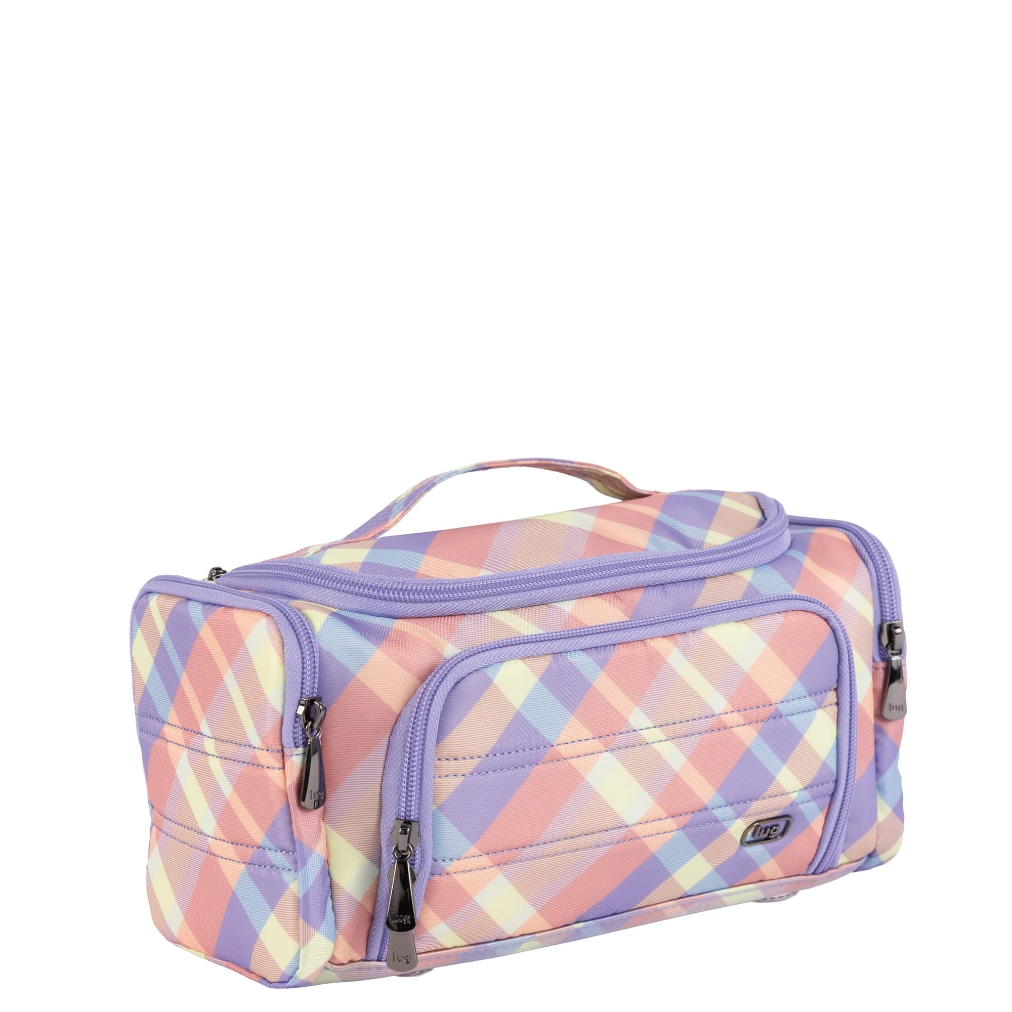 Trolley Medium 2 Cosmetic Case - SUMMER PLAID - 26334_TrolleyMedium2_SummerPlaid_Angle_02