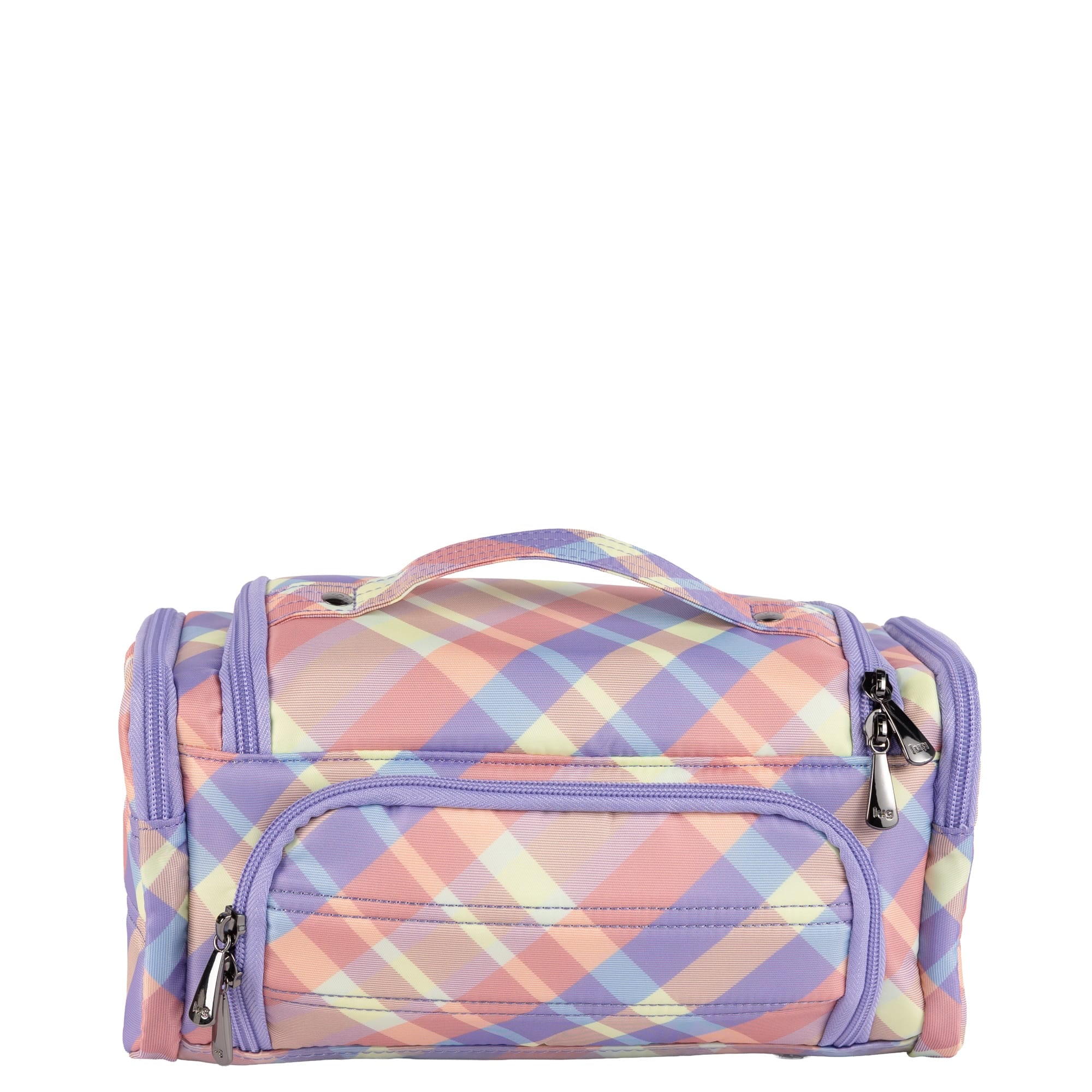 Trolley Medium 2 Cosmetic Case - SUMMER PLAID - 26334_TrolleyMedium2_SummerPlaid_Angle_04