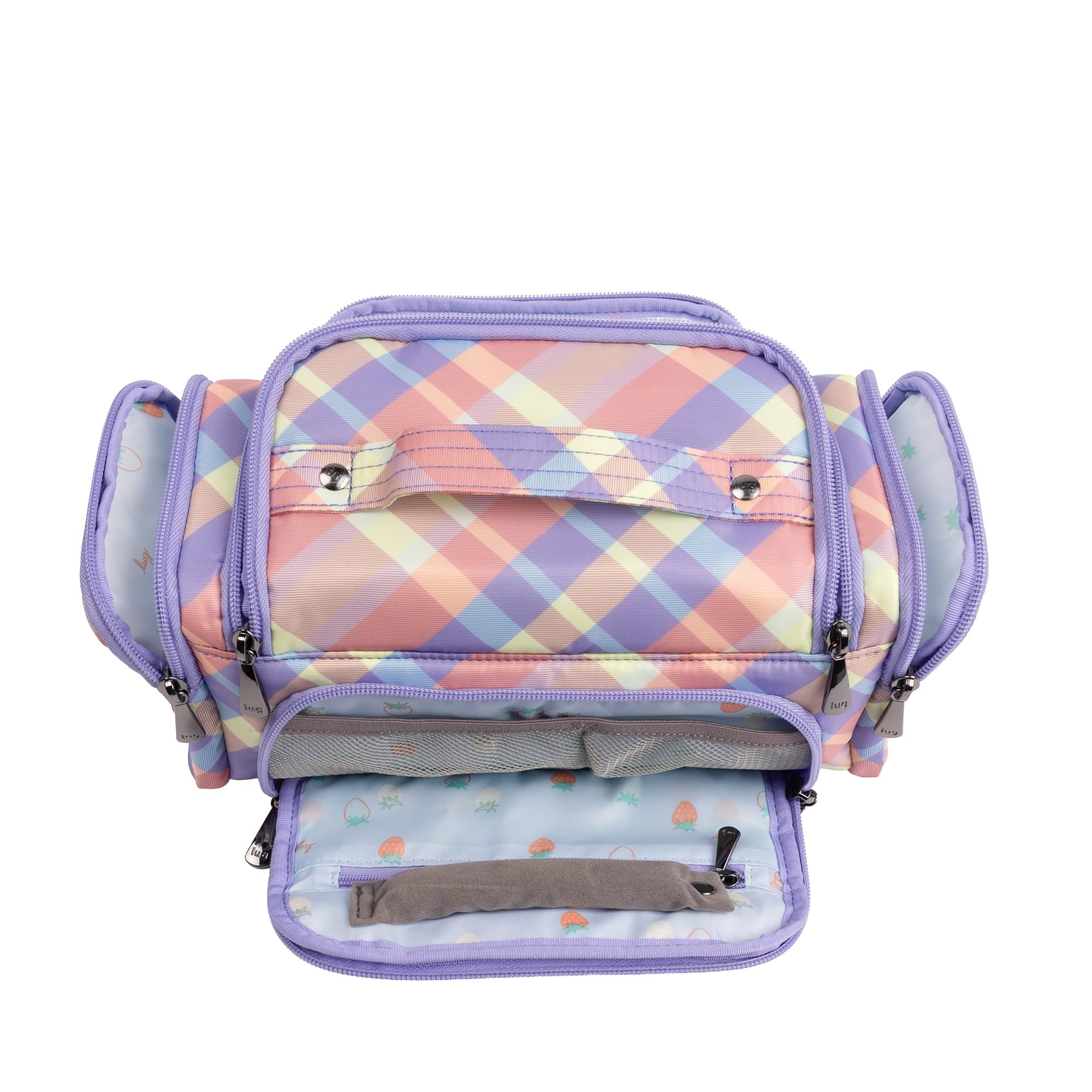 Trolley Medium 2 Cosmetic Case - SUMMER PLAID - 26334_TrolleyMedium2_SummerPlaid_Angle_05
