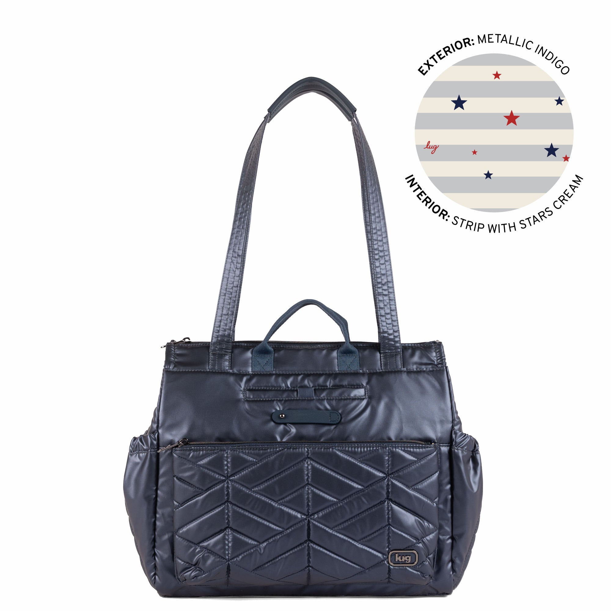 Soprano 2 Tote Bag - METALLIC INDIGO - 26359_Soprano2_MetallicIndigo_Angle_01