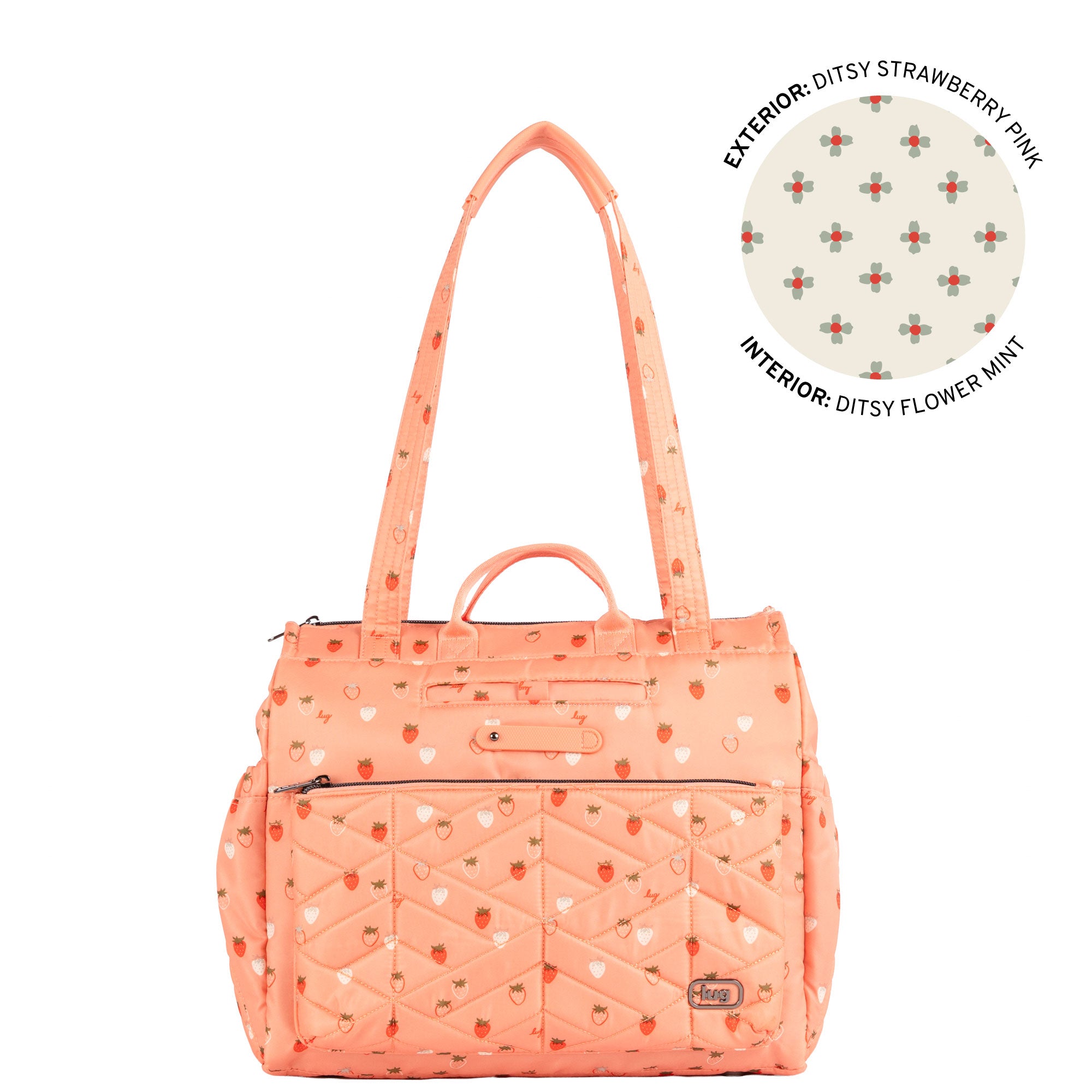 Soprano 2 Tote Bag - DITSY STRAWBERRY PINK - 26362_Soprano2_DitsyStrawberryPink_Angle_01