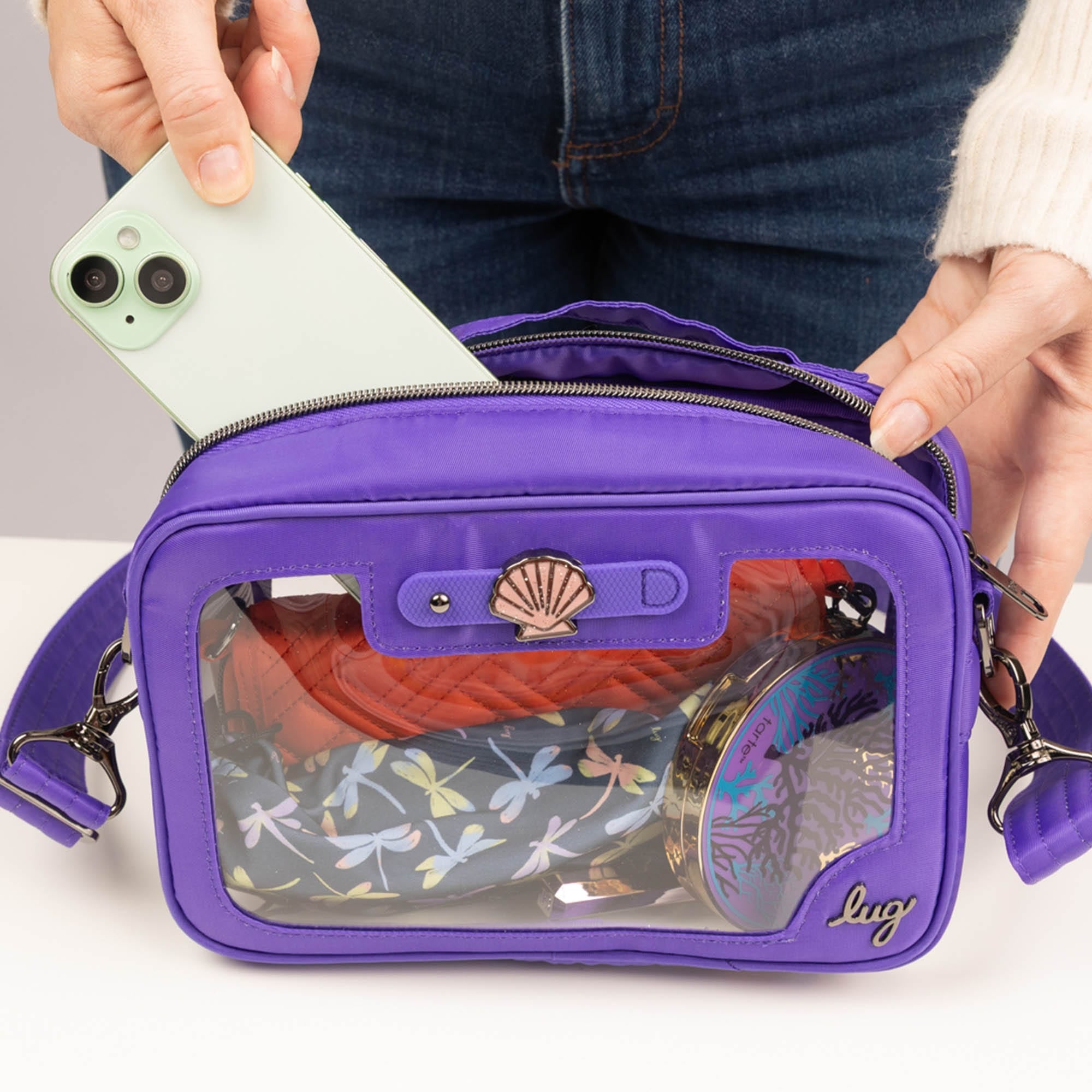 Carriage Clearview Crossbody Bag - - 26448_CarriageClearviewClearview_Violet_Lifestyle_03