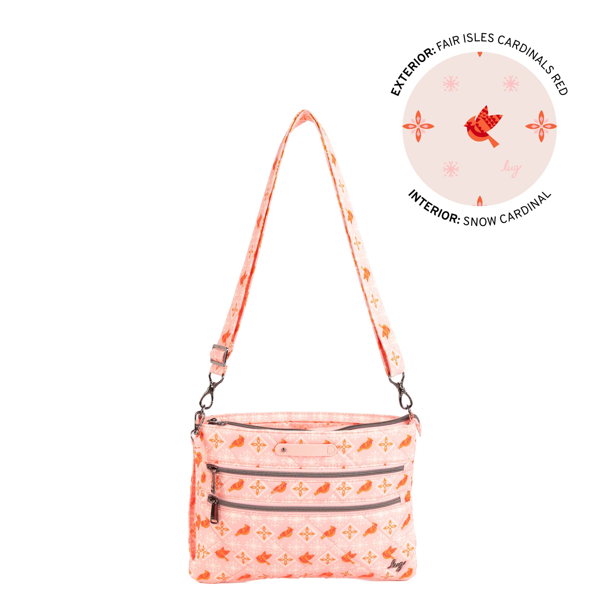 Dazzle SE Crossbody Bag with Charm Bar - FAIR ISLES CARDINALS RED - 26452_DazzleSE_FairIslesCardinalsRed_Angle_01_ll7u13