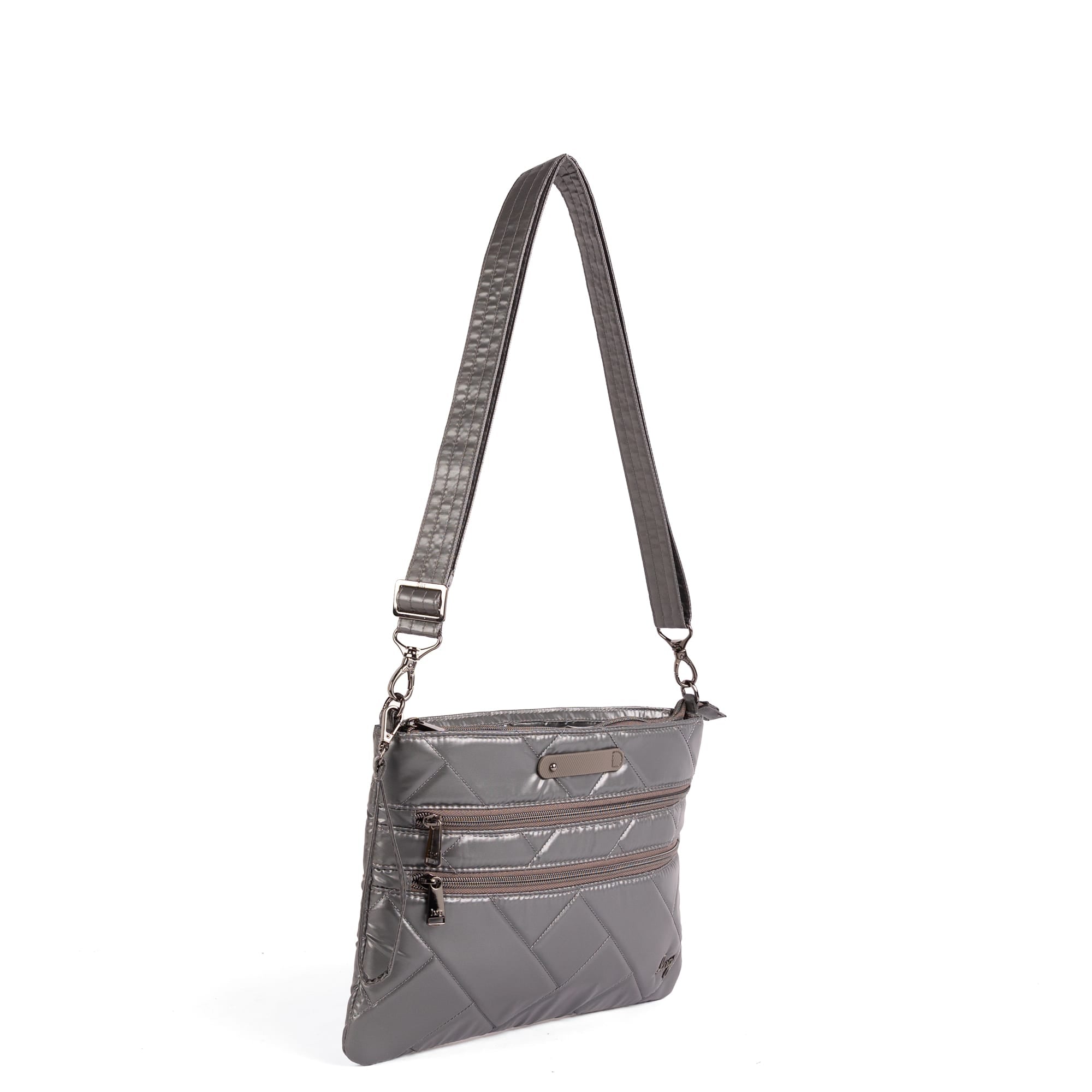Dazzle SE Crossbody Bag with Charm Bar - METALLIC STORM GREY - 26455_DazzleSE_MetallicStormGrey_Angle_02