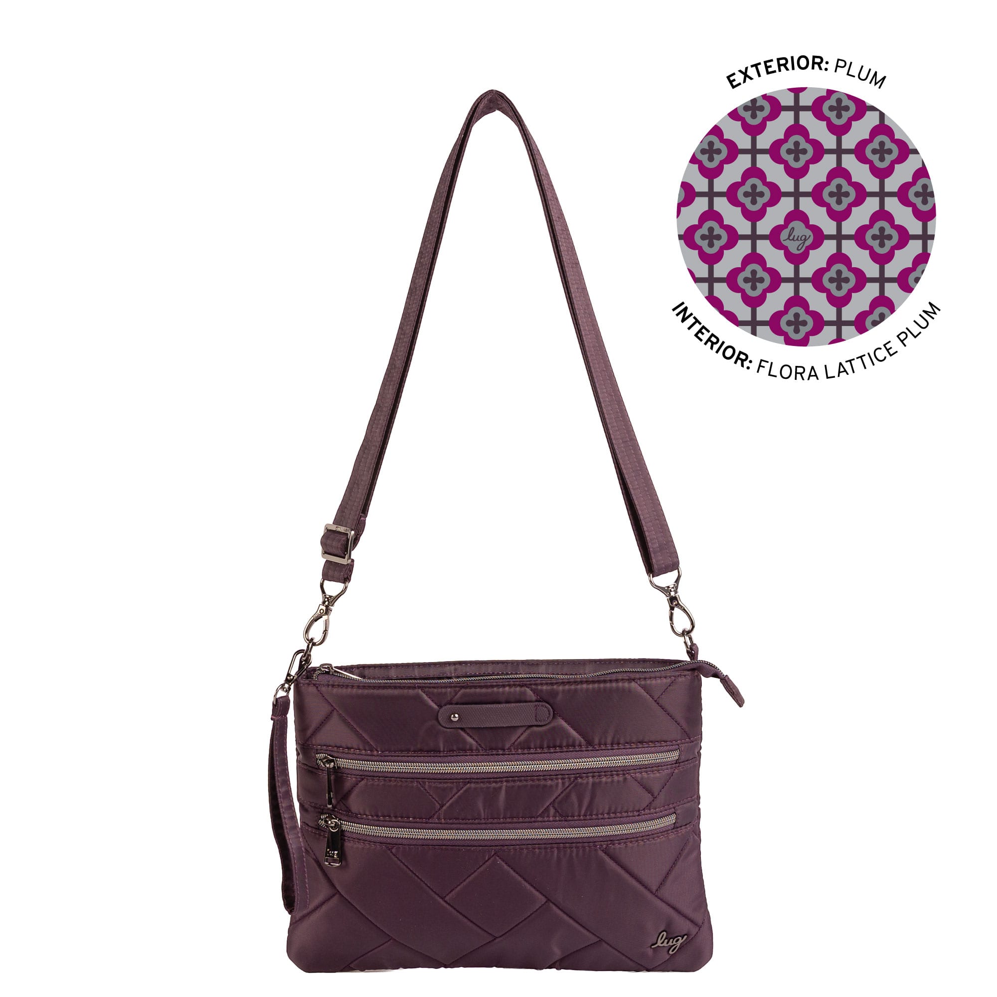 Dazzle SE Crossbody Bag with Charm Bar - PLUM - 26456_DazzleSE_Plum_Angle_01