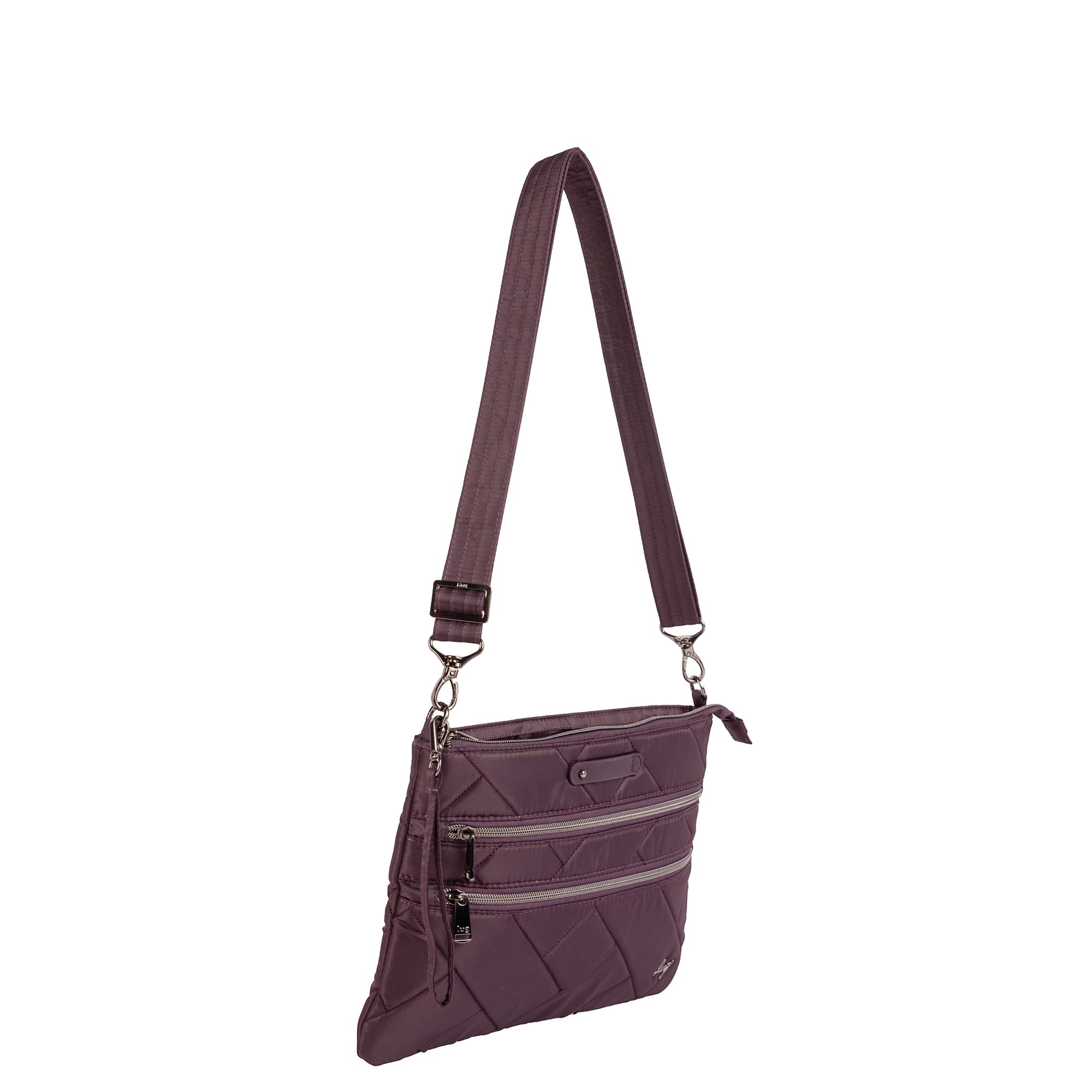 Dazzle SE Crossbody Bag with Charm Bar - PLUM - 26456_DazzleSE_Plum_Angle_02