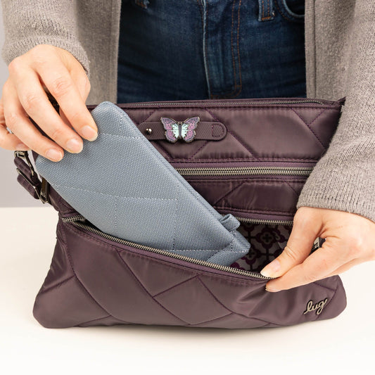 Dazzle SE Crossbody Bag with Charm Bar - - 26456_DazzleSE_Plum_Lifestyle_01