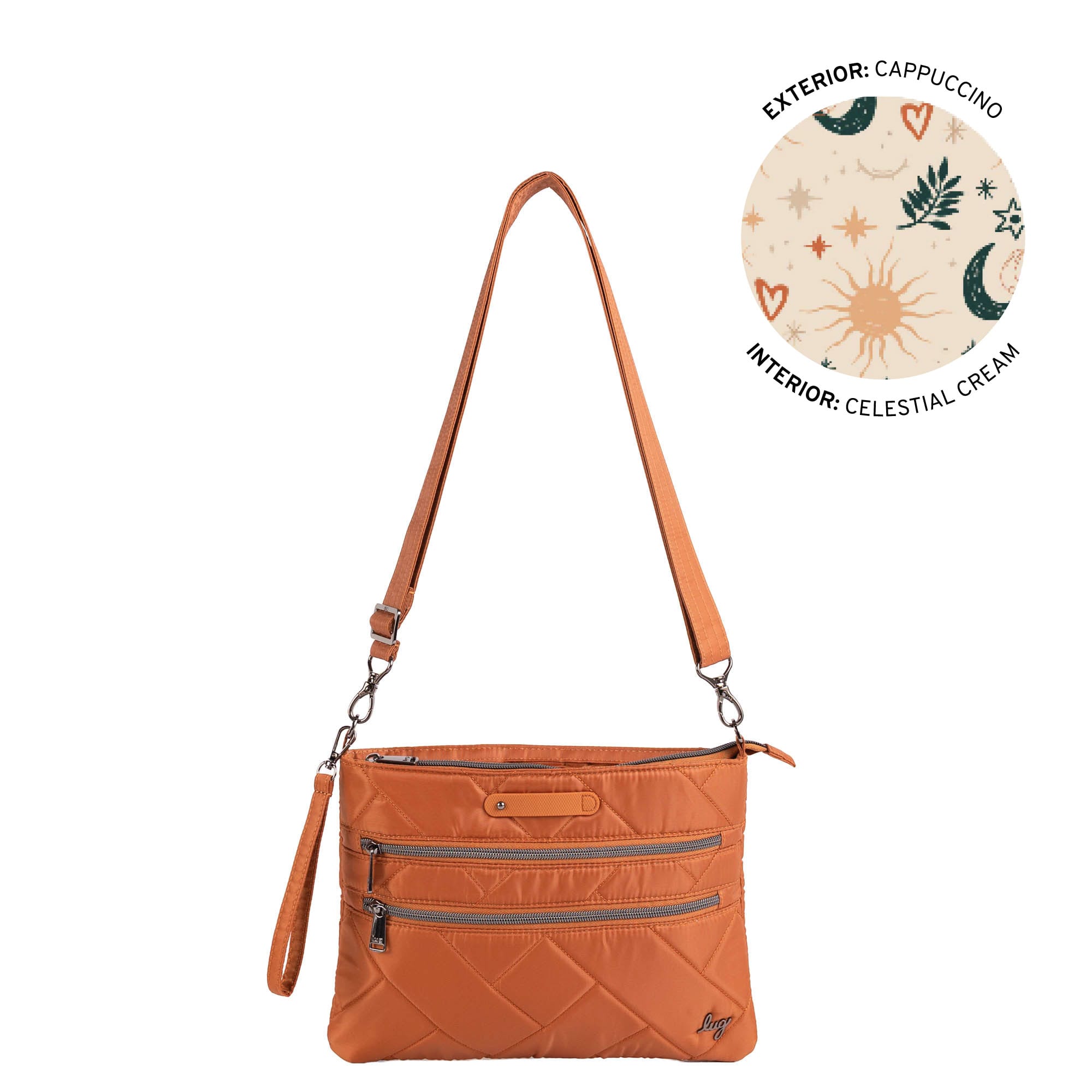 Dazzle SE Crossbody Bag with Charm Bar - CAPPUCCINO - 26457_DazzleSE_Cappuccino_Angle_01