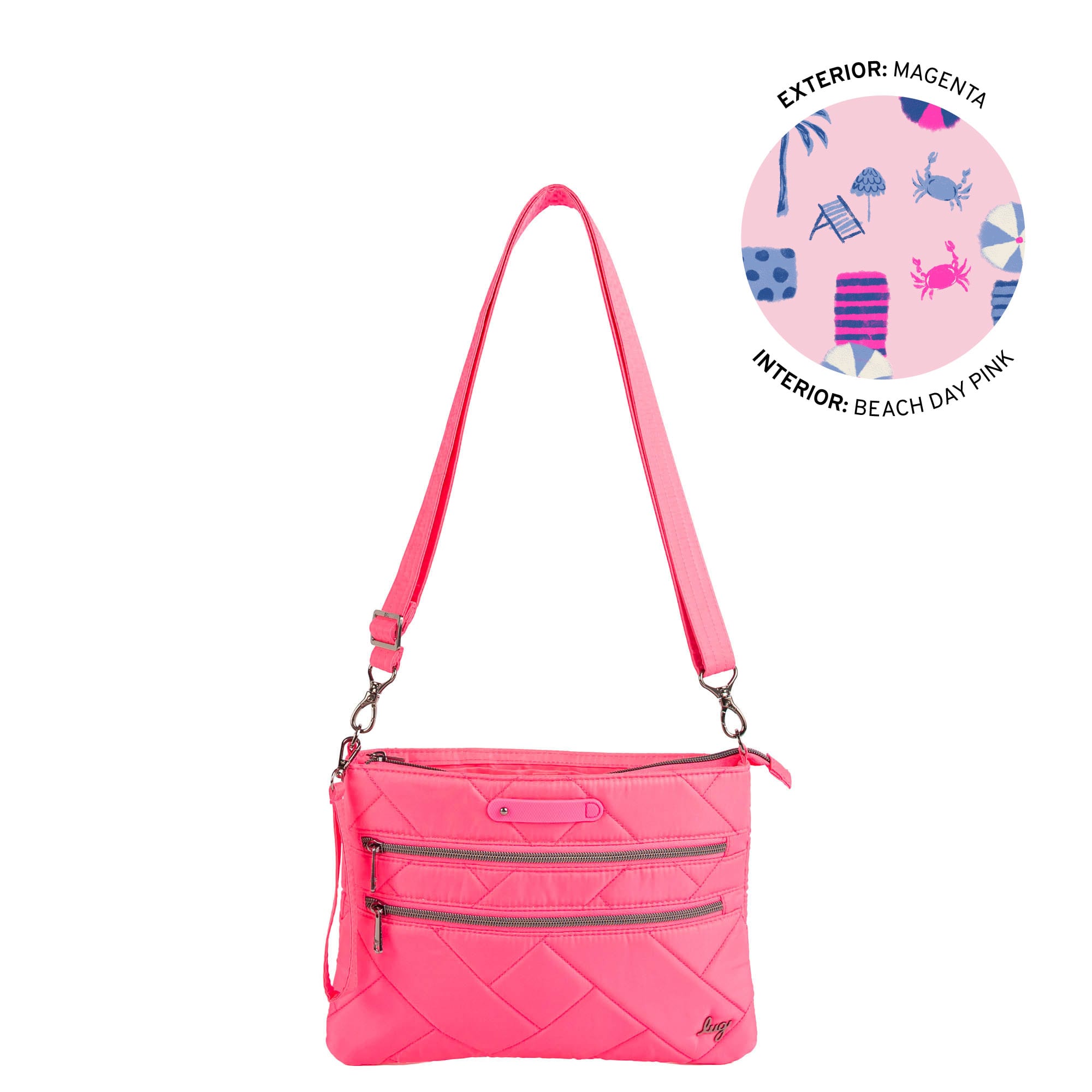 Dazzle SE Crossbody Bag with Charm Bar - MAGENTA - 26460_DazzleSE_Magenta_Angle_01