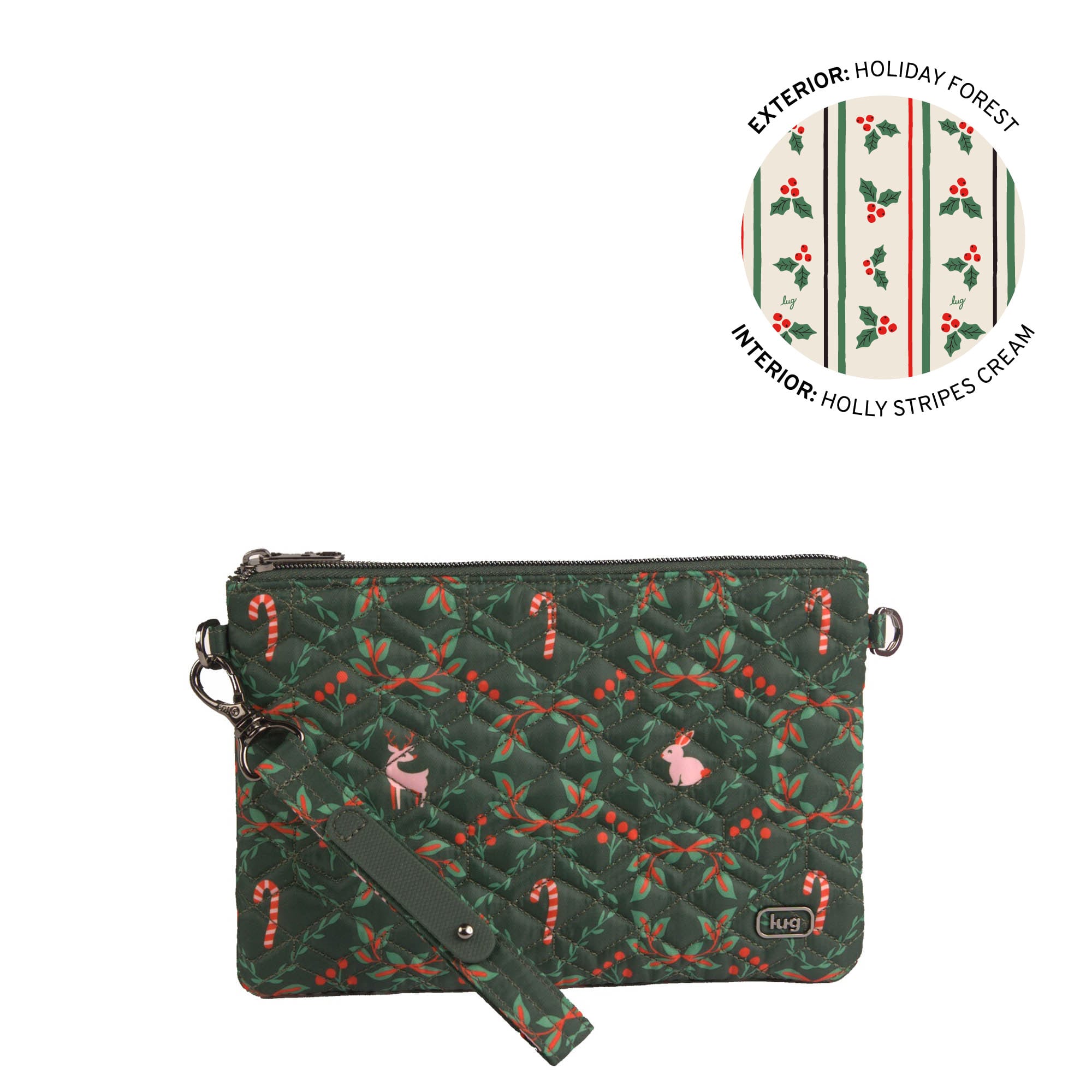 Ziplet 2 Wristlet RFID Wallet - HOLIDAY FOREST - 26514_Ziplet_HolidayForest_Angle_01