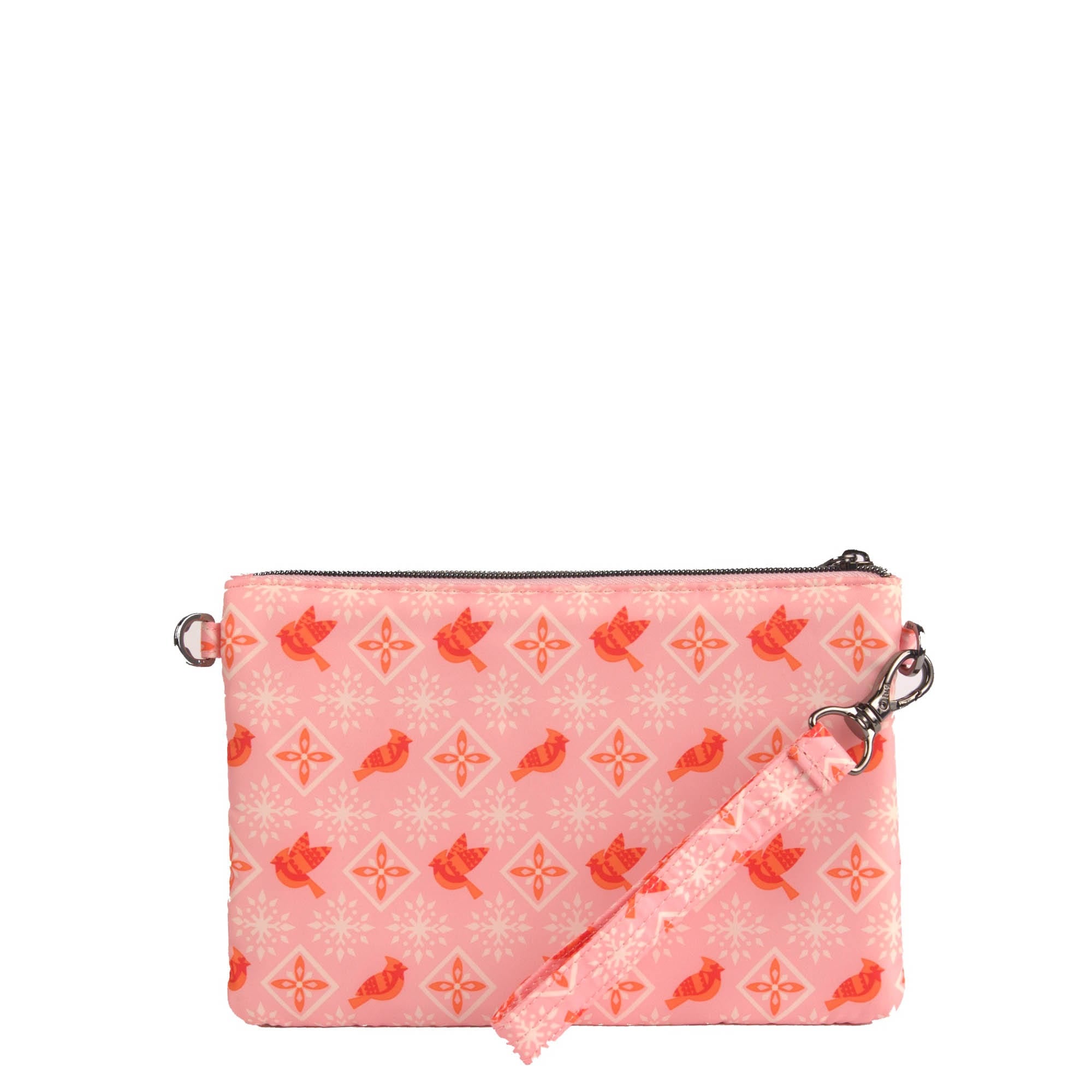 Ziplet 2 Wristlet RFID Wallet - FAIR ISLES CARDINALS RED - 26515_Ziplet_FairIslesCardinalsRed_Angle_03