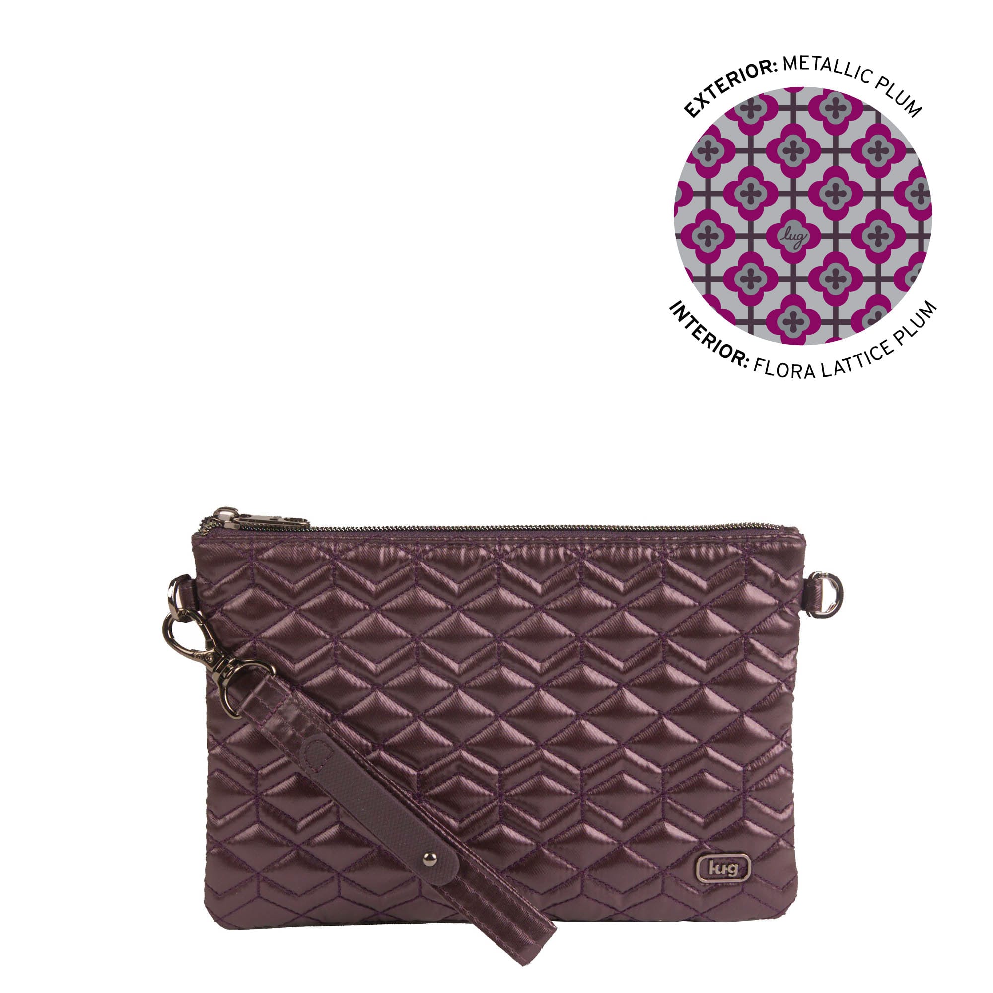 Ziplet 2 Wristlet RFID Wallet - METALLIC PLUM - 26518_Ziplet_MetallicPlum_Angle_01