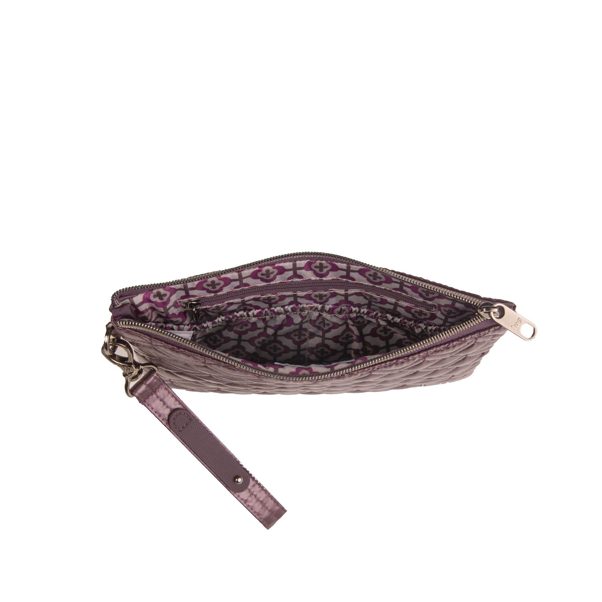 Ziplet 2 Wristlet RFID Wallet - METALLIC PLUM - 26518_Ziplet_MetallicPlum_Angle_04