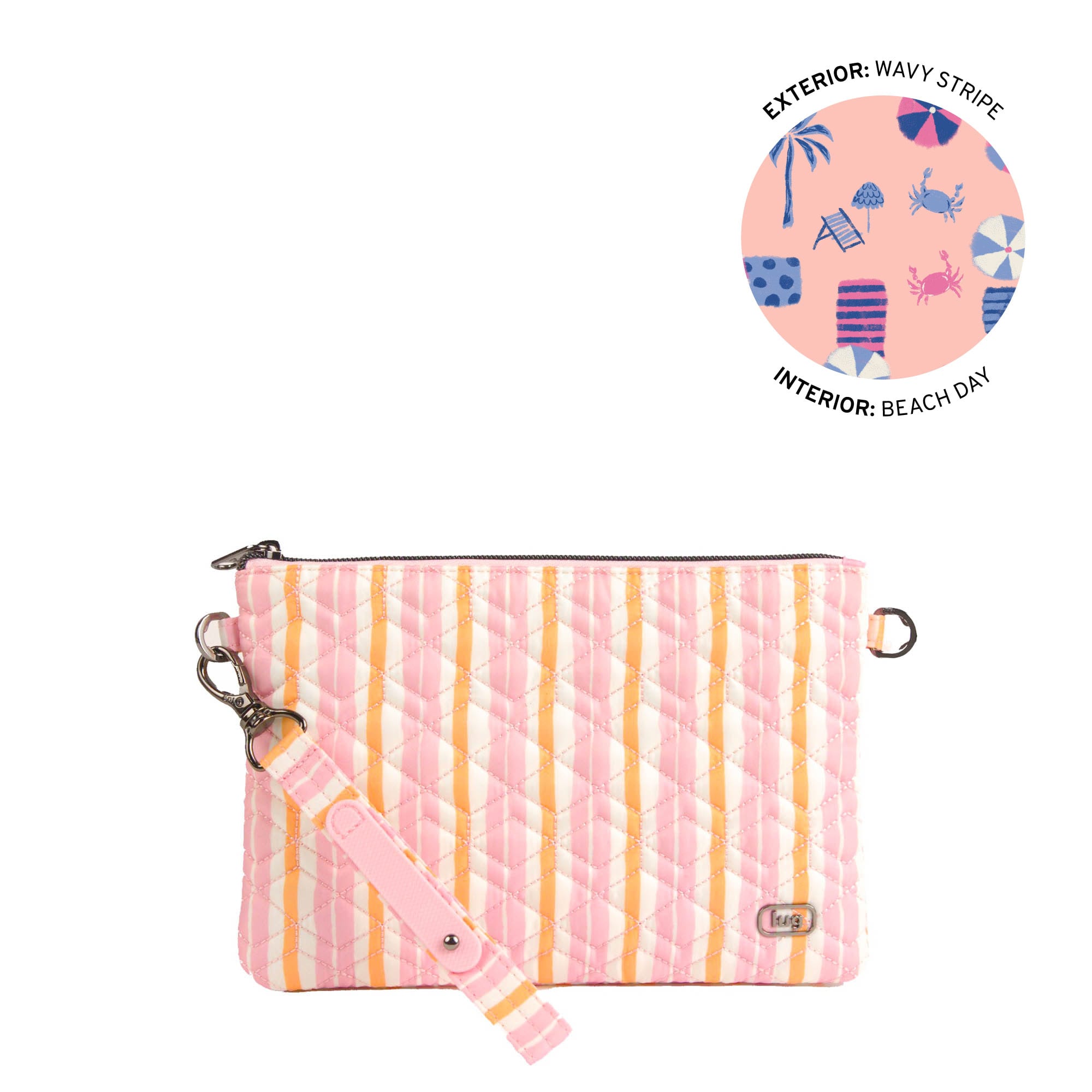 Ziplet 2 Wristlet RFID Wallet - WAVY STRIPE - 26520_Ziplet_WavyStripe_Angle_01