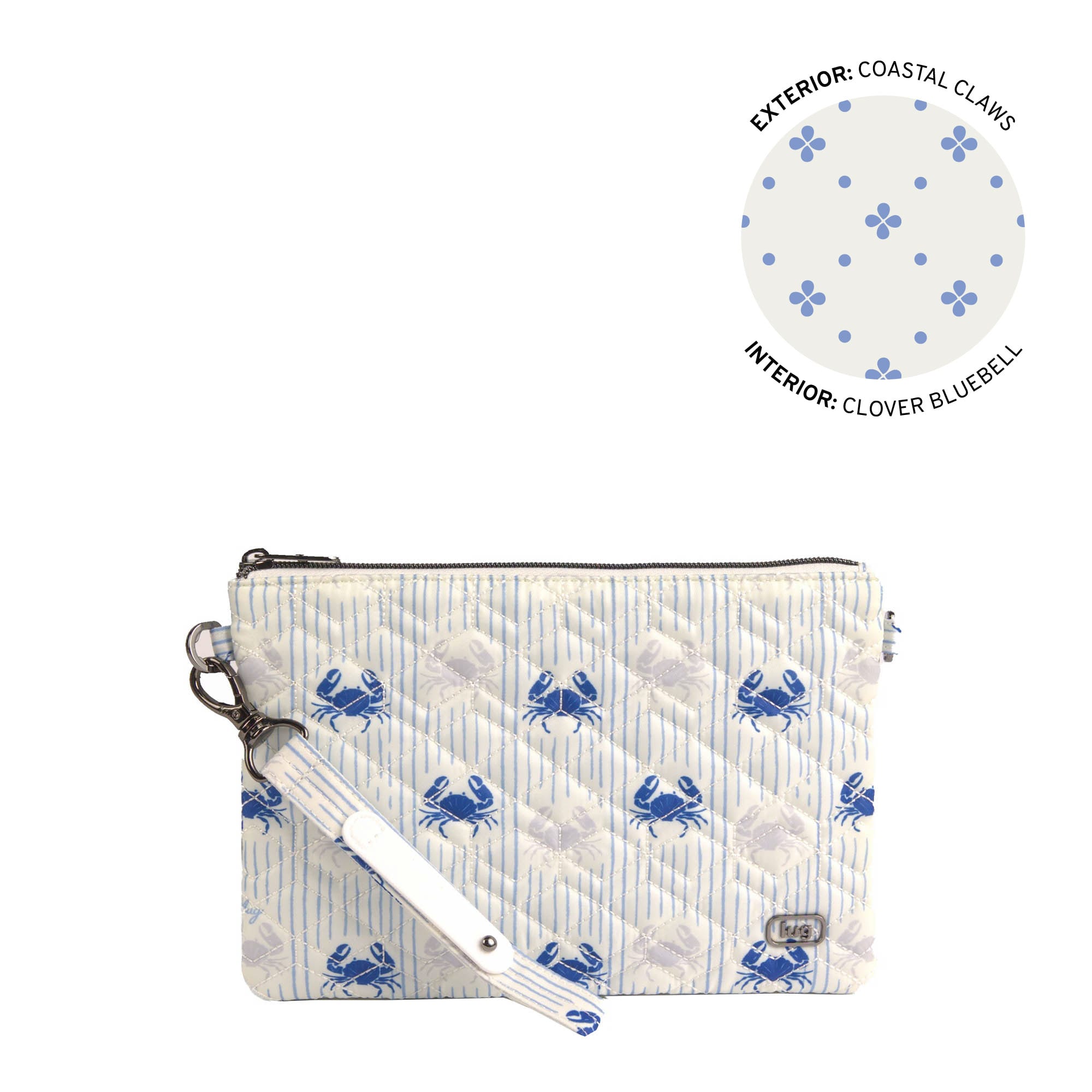 Ziplet 2 Wristlet RFID Wallet - COASTAL CLAWS - 26522_Ziplet_CoastalClaws_Angle_01