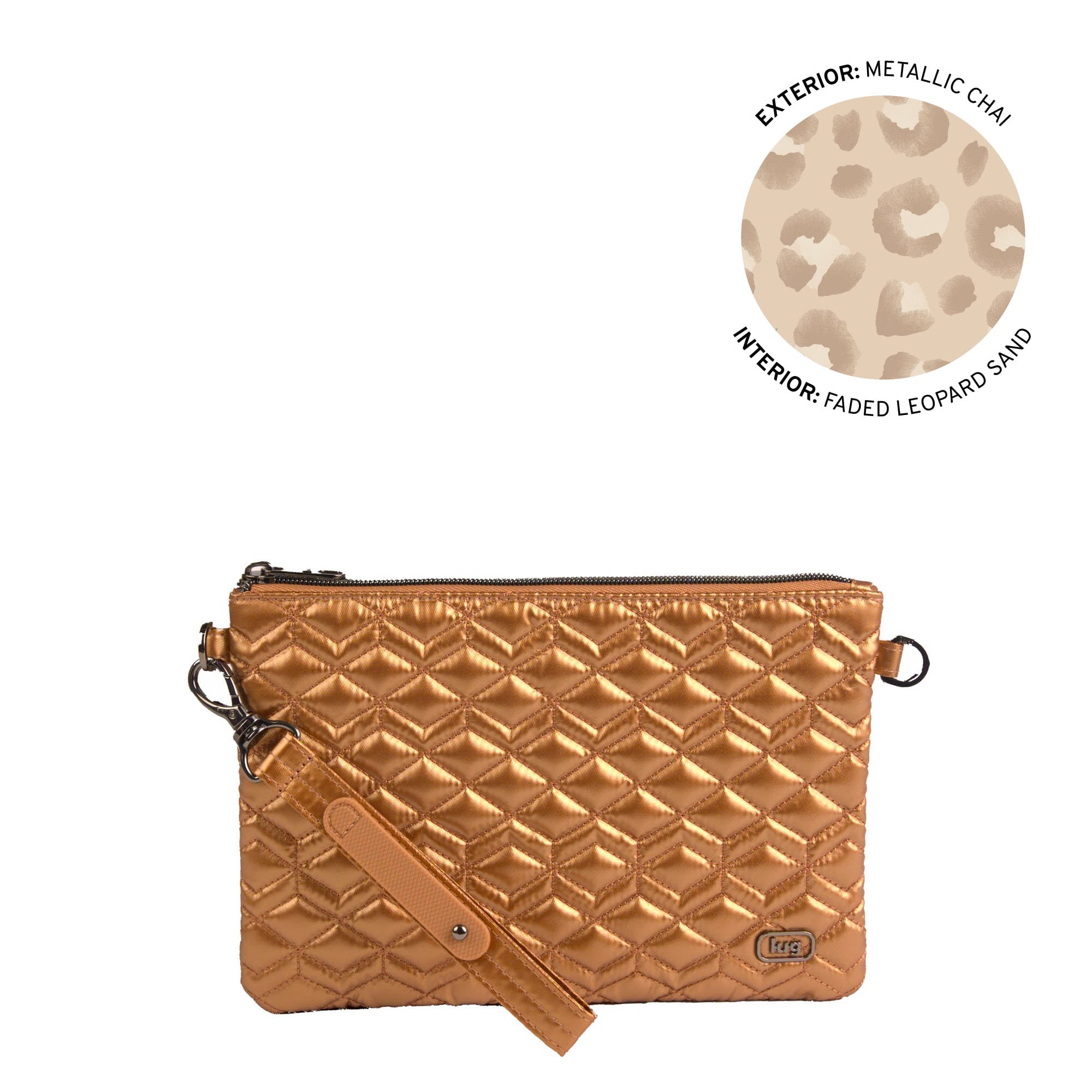 Ziplet 2 Wristlet RFID Wallet - METALLIC CHAI - 26524_Ziplet_MetallicChai_Angle_01