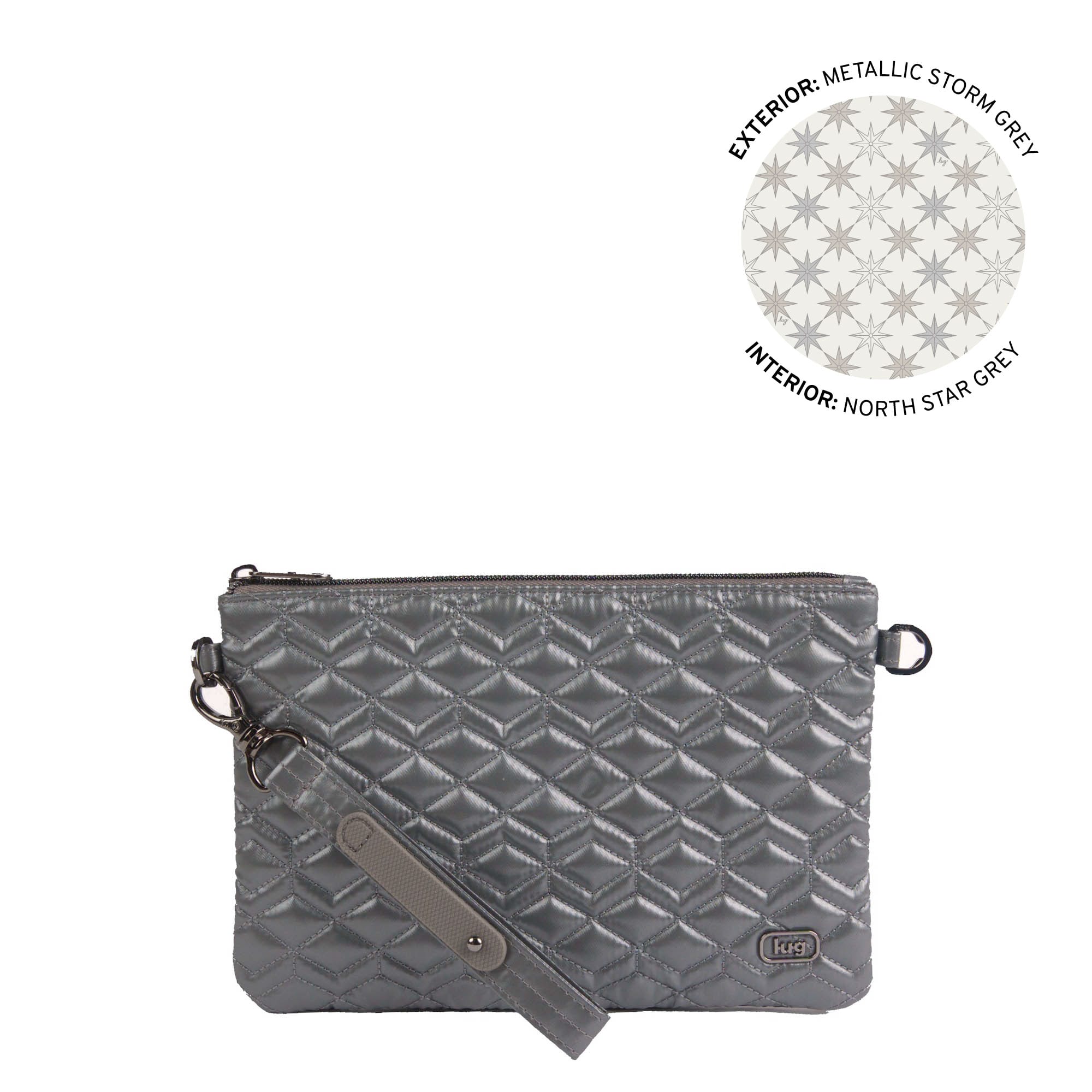 Ziplet 2 Wristlet RFID Wallet - METALLIC STORM GREY - 26525_Ziplet_MetallicStormGrey_Angle_01