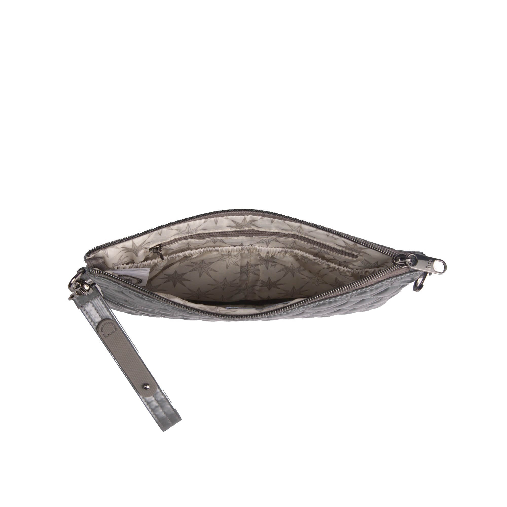 Ziplet 2 Wristlet RFID Wallet - METALLIC STORM GREY - 26525_Ziplet_MetallicStormGrey_Angle_04