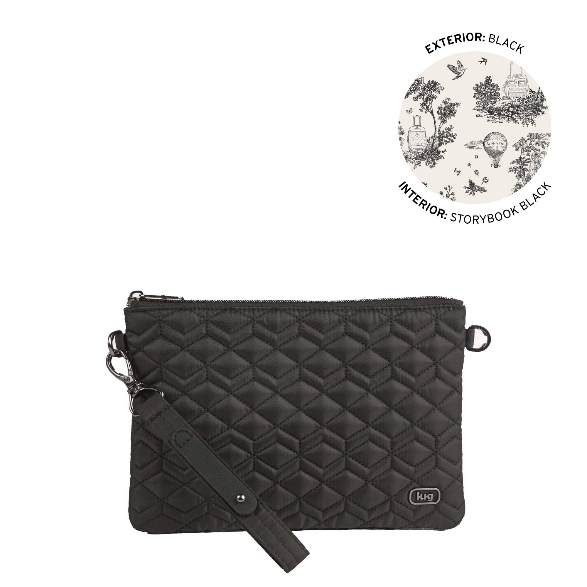Ziplet 2 Wristlet RFID Wallet - BLACK - 26526_Ziplet_Black_Angle_01