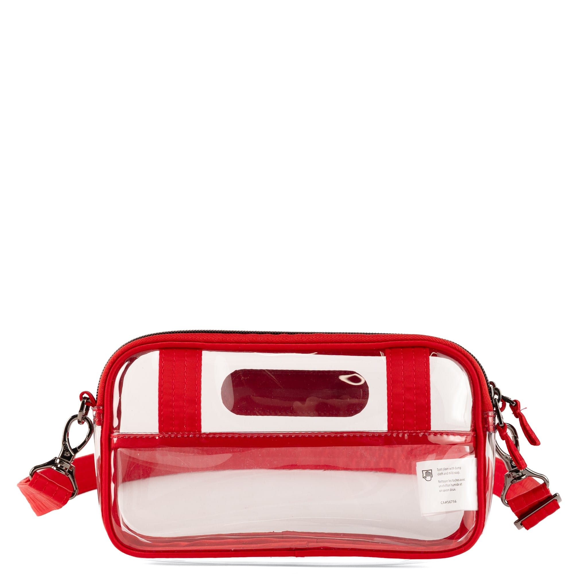 Coupe XL 2 Clearview Crossbody Bag - METALLIC CHAMPAGNE - 26618_CoupeXL2Clearview_PoppyRed_Angle_04