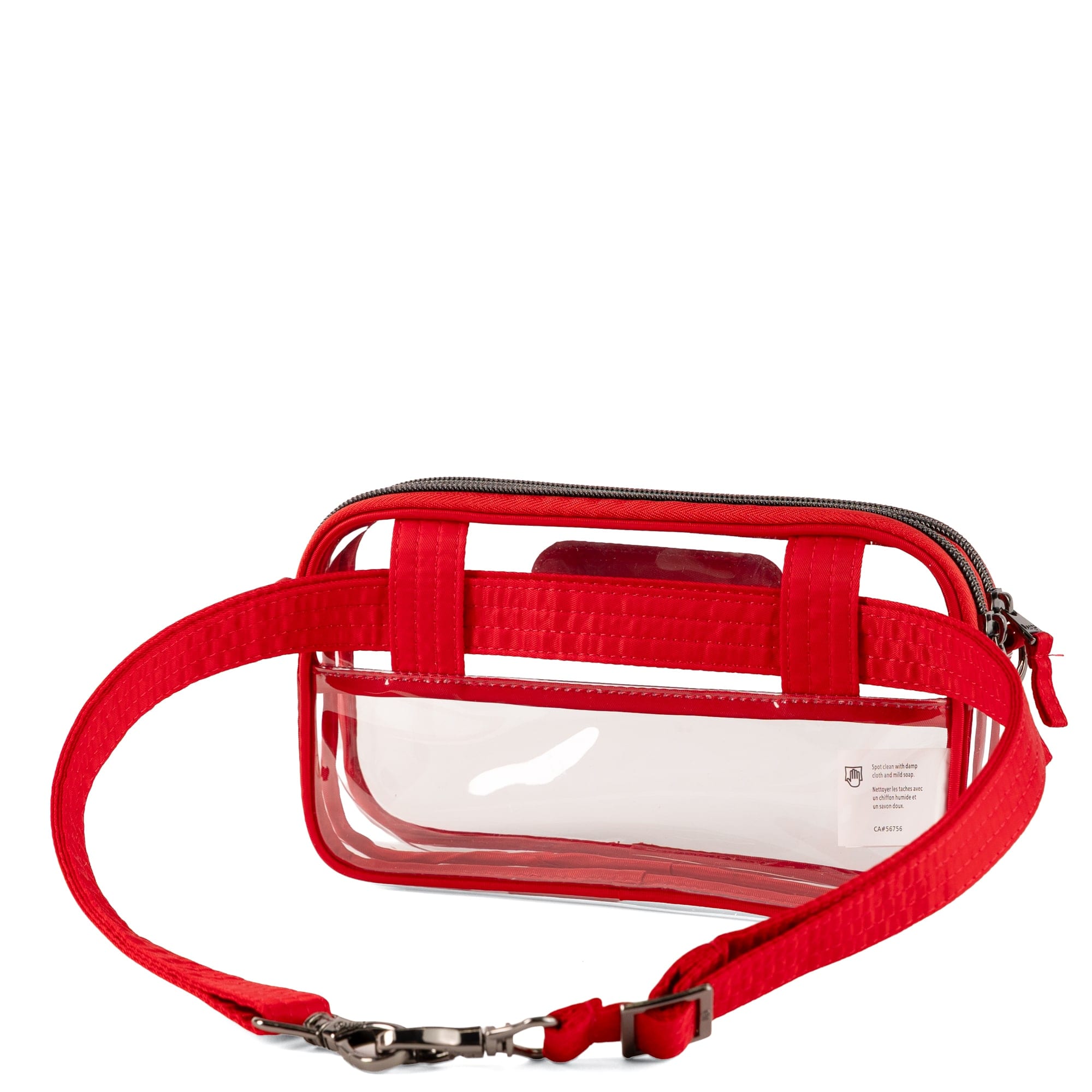Coupe XL 2 Clearview Crossbody Bag - METALLIC CHAMPAGNE - 26618_CoupeXL2Clearview_PoppyRed_Angle_05
