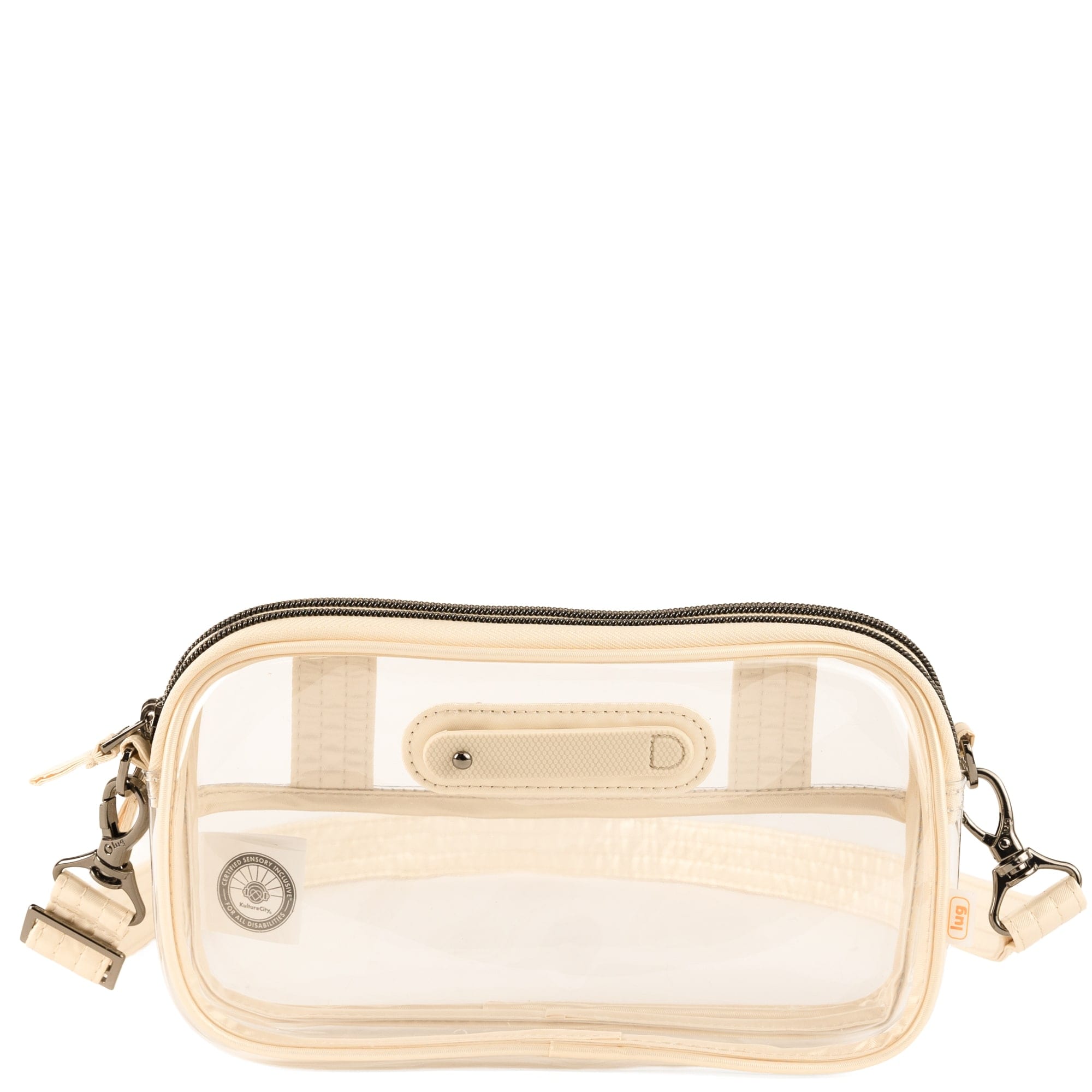 Coupe XL 2 Clearview Crossbody Bag - METALLIC CHAMPAGNE - 26619_CoupeXL2Clearview_MetallicChampagne_Angle_01