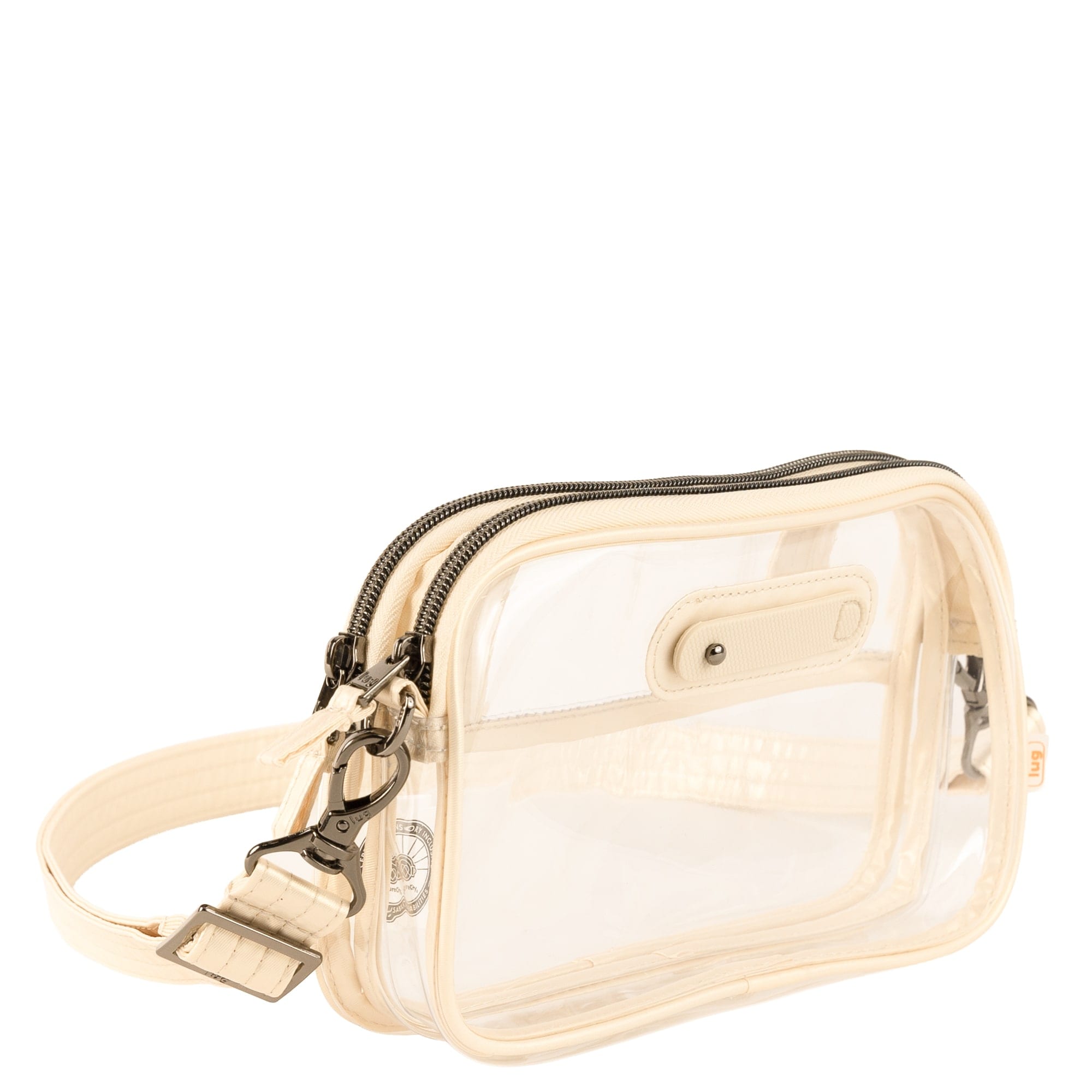 Coupe XL 2 Clearview Crossbody Bag - METALLIC CHAMPAGNE - 26619_CoupeXL2Clearview_MetallicChampagne_Angle_02