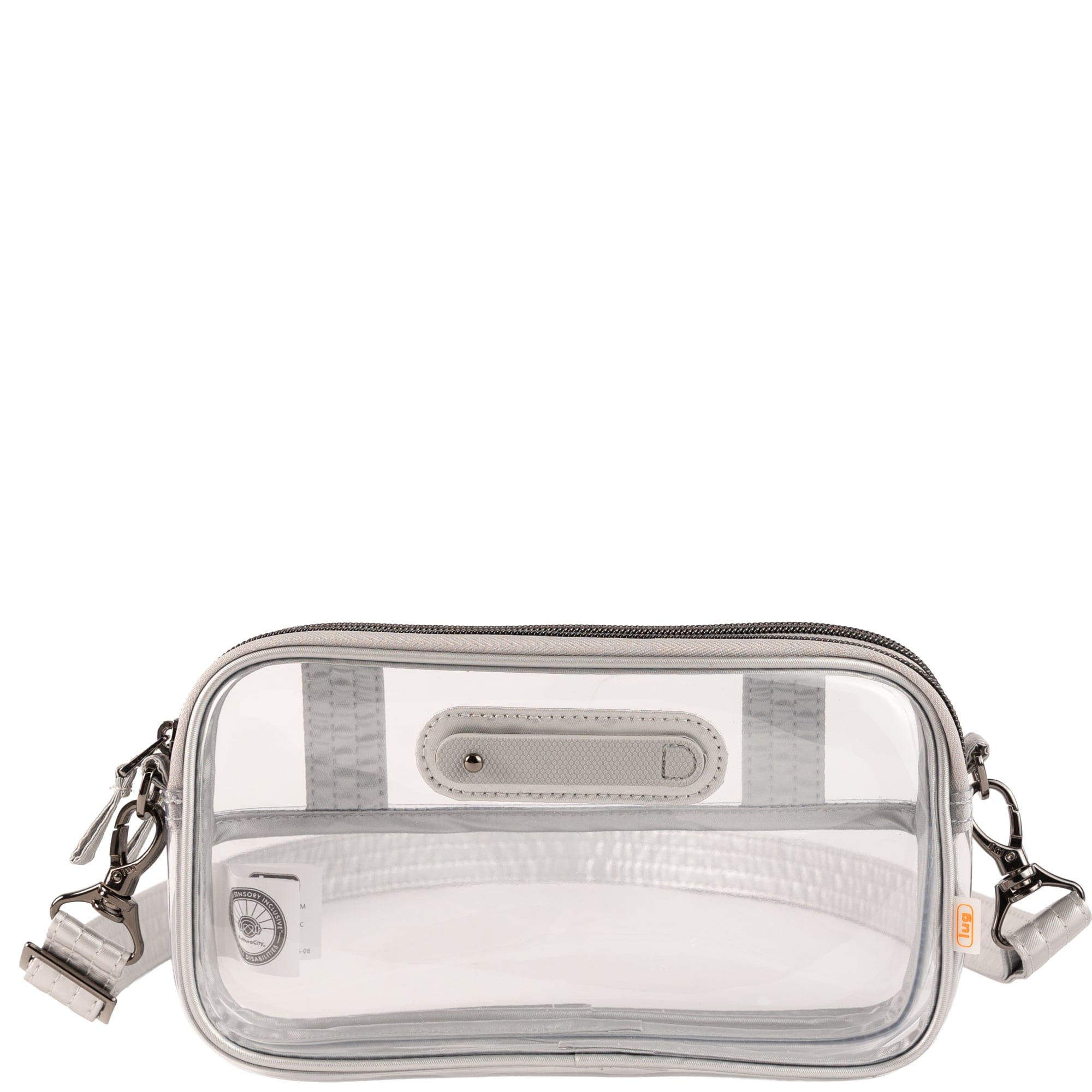 Coupe XL 2 Clearview Crossbody Bag - METALLIC SILVER - 26623_CoupeXL2Clearview_MetallicSilver_Angle_01