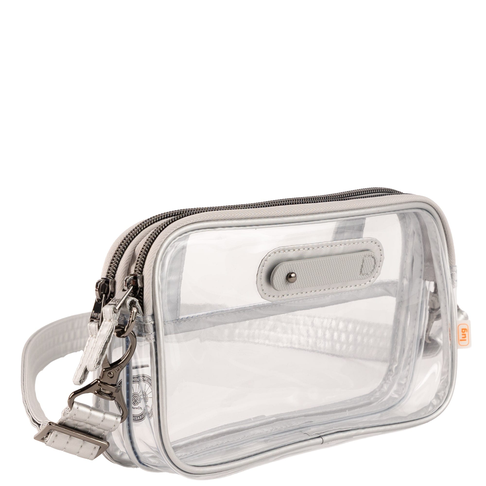 Coupe XL 2 Clearview Crossbody Bag - METALLIC SILVER - 26623_CoupeXL2Clearview_MetallicSilver_Angle_02