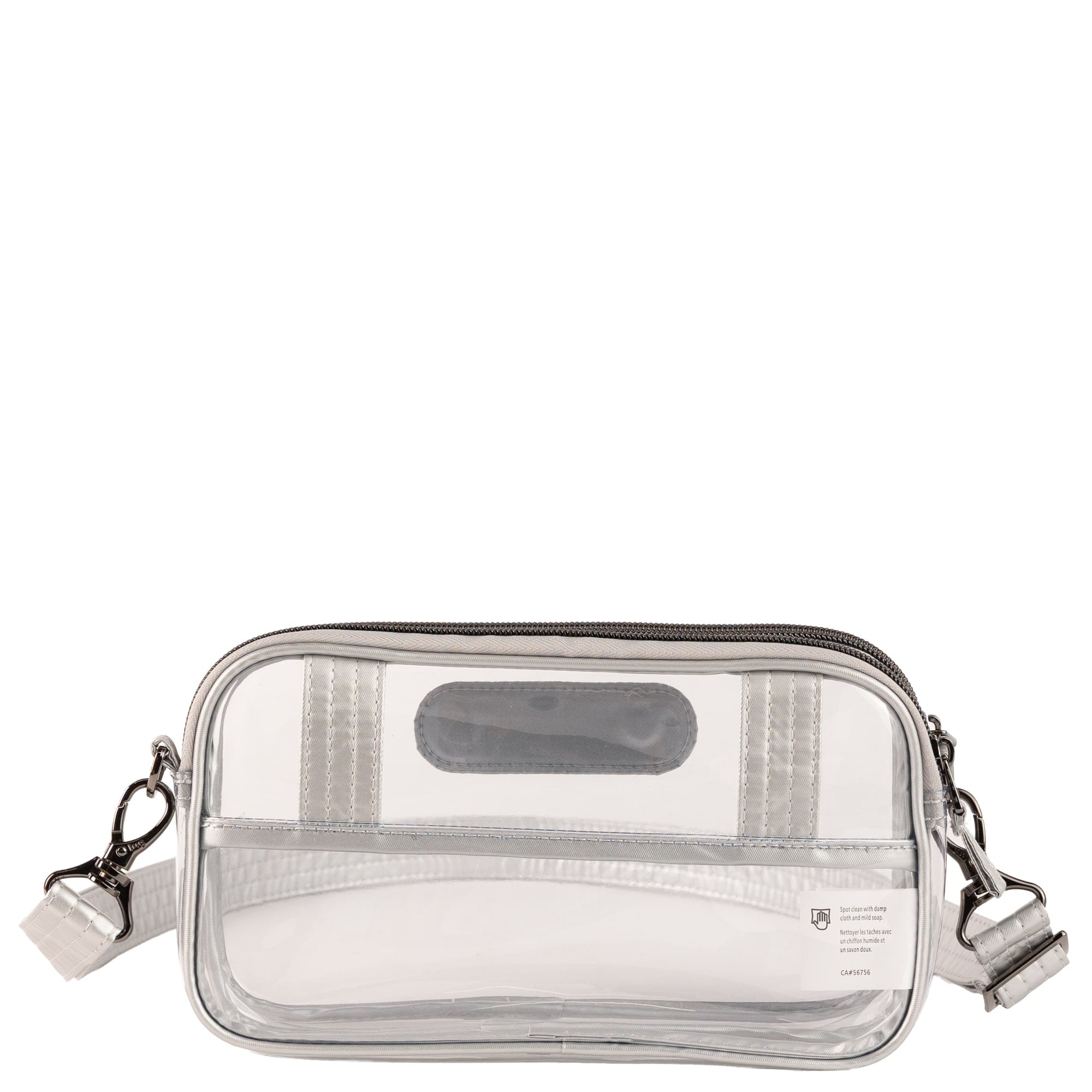 Coupe XL 2 Clearview Crossbody Bag - METALLIC SILVER - 26623_CoupeXL2Clearview_MetallicSilver_Angle_04