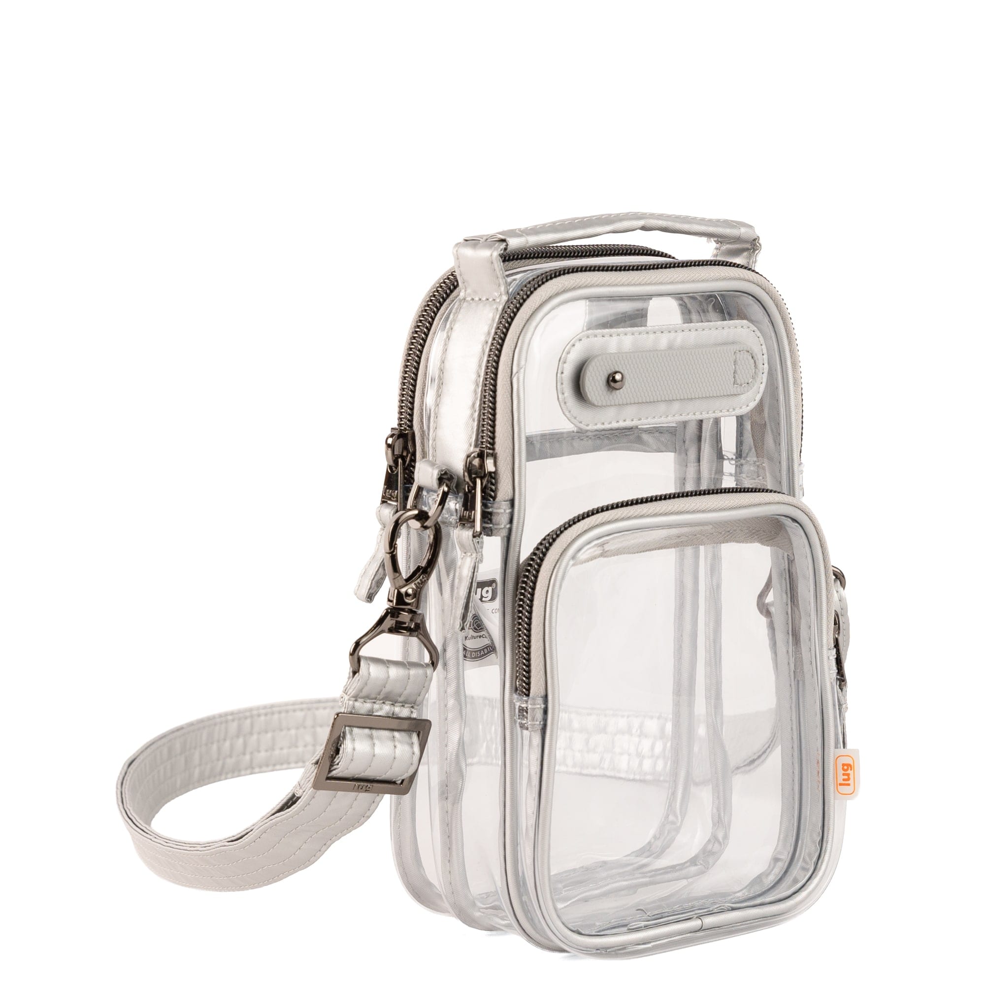 Skeeter Mini Clearview 2 Convertible Crossbody Bag - METALLIC SILVER - 26632_SkeeterMiniClearview_MetallicSilver_Angle_02