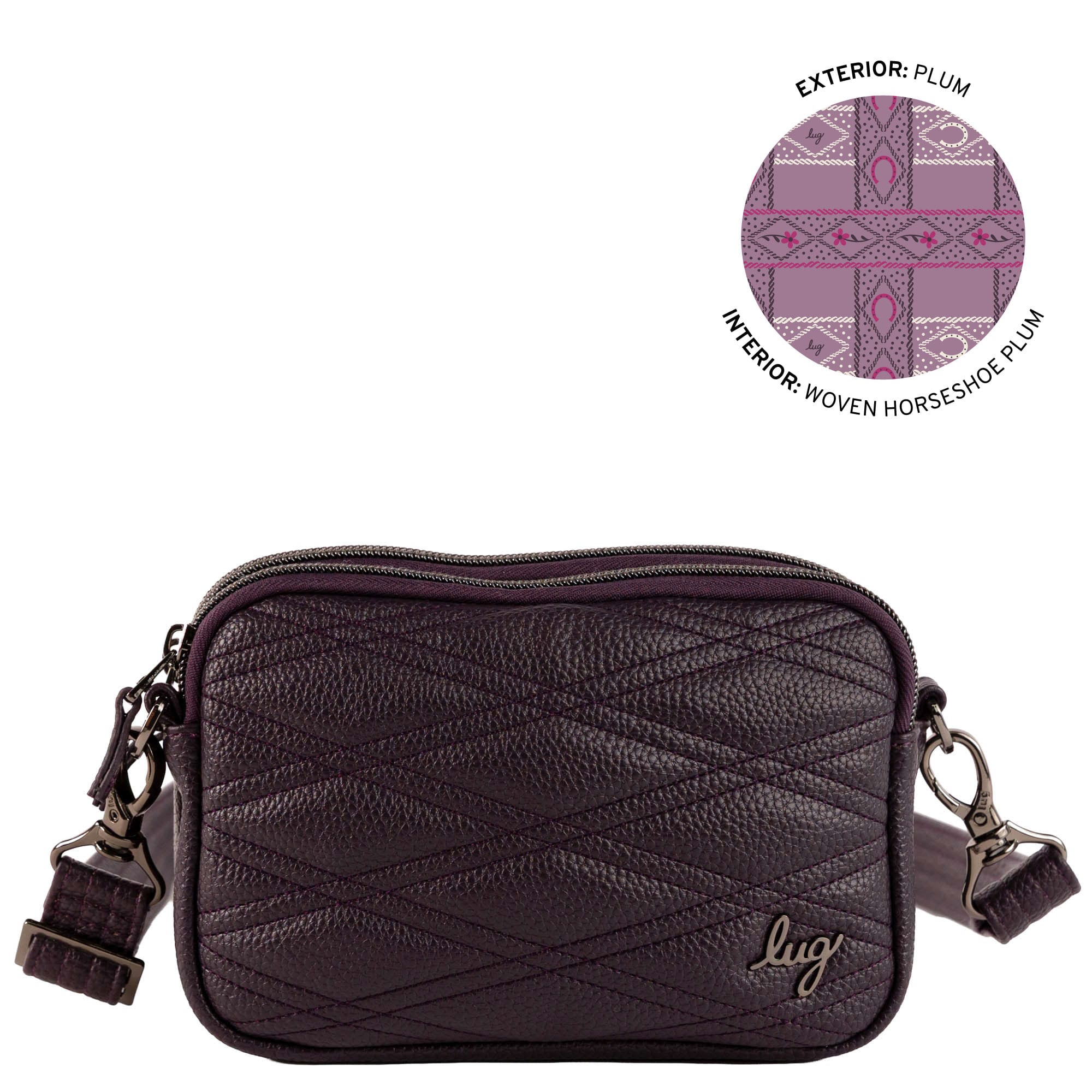 Coupe Classic VL Convertible Crossbody Bag - PLUM - 26635_CoupeVL_Plum_Angle_01