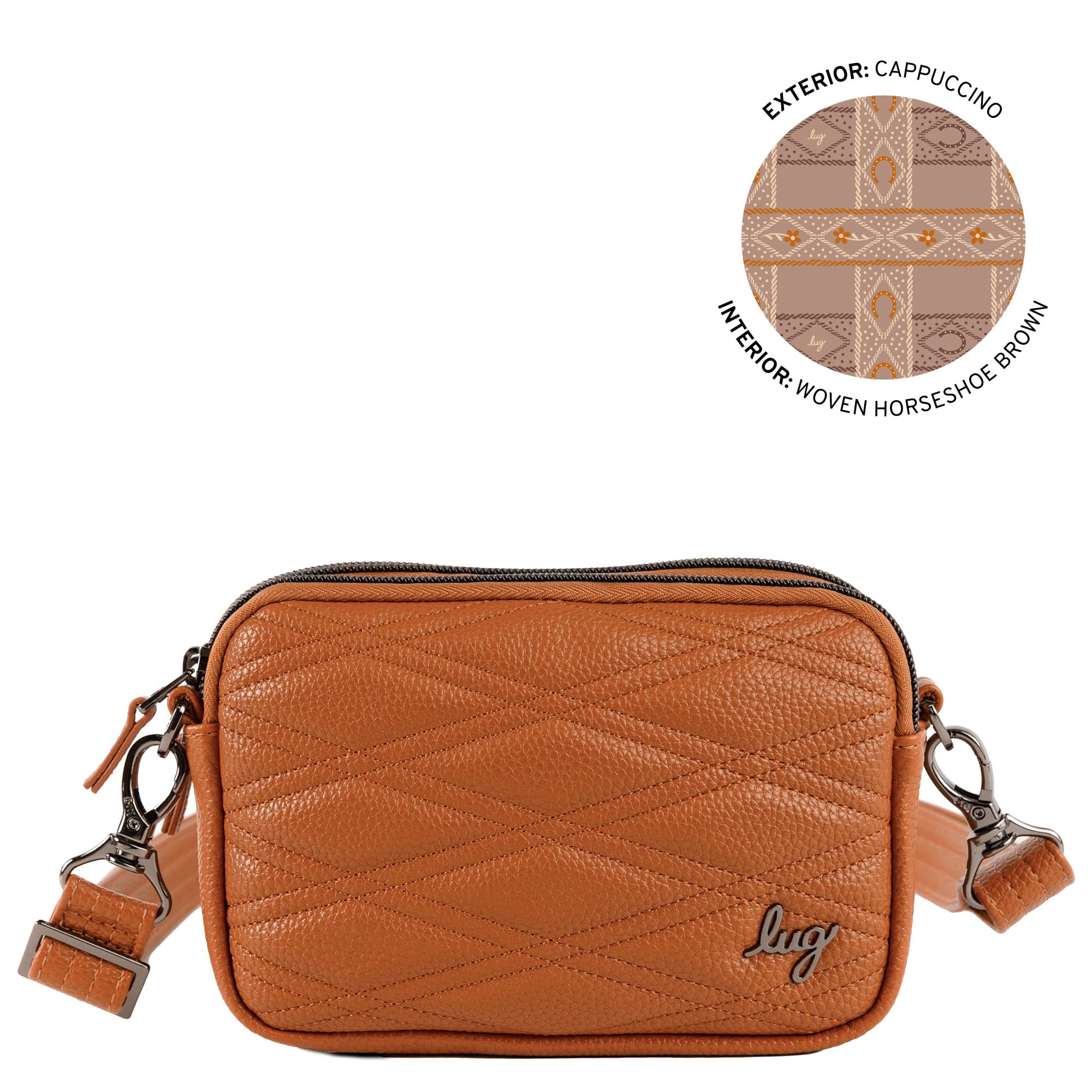 Coupe Classic VL Convertible Crossbody Bag - CAPPUCCINO - 26636_CoupeVL_Cappuccino_Angle_01