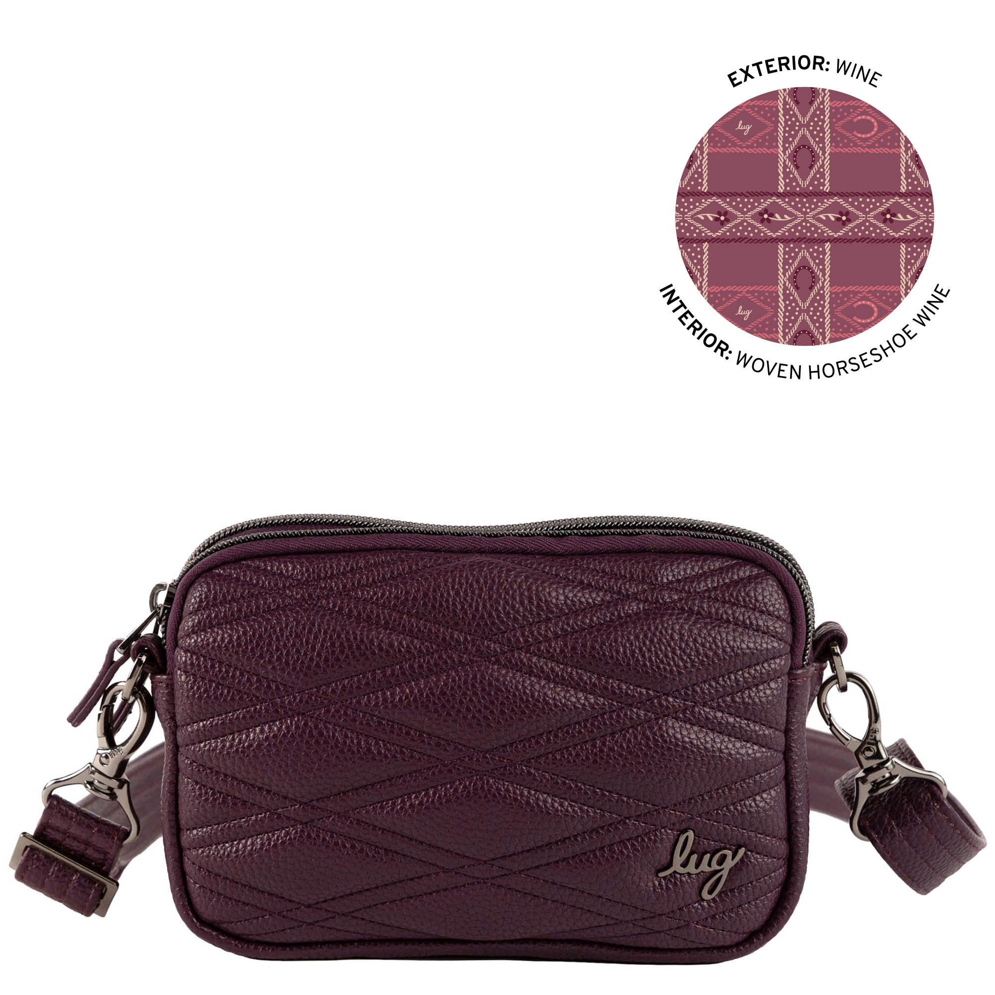 Coupe Classic VL Convertible Crossbody Bag - WINE - 26639_CoupeVL_Wine_Angle_01