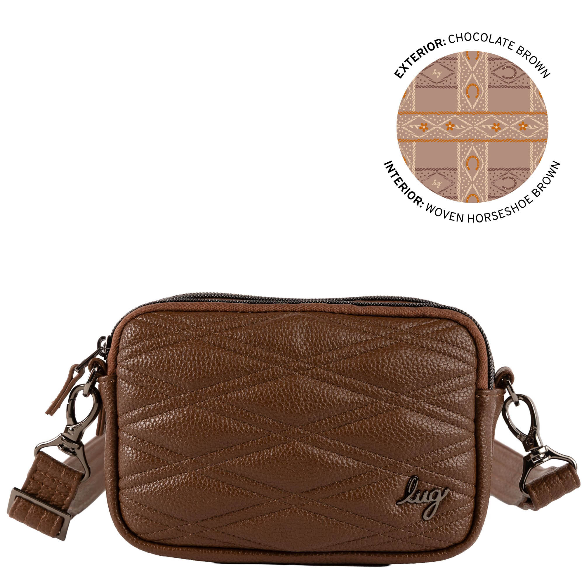 Coupe Classic VL Convertible Crossbody Bag - CHOCOLATE BROWN - 26641_CoupeVL_ChocolateBrown_Angle_01