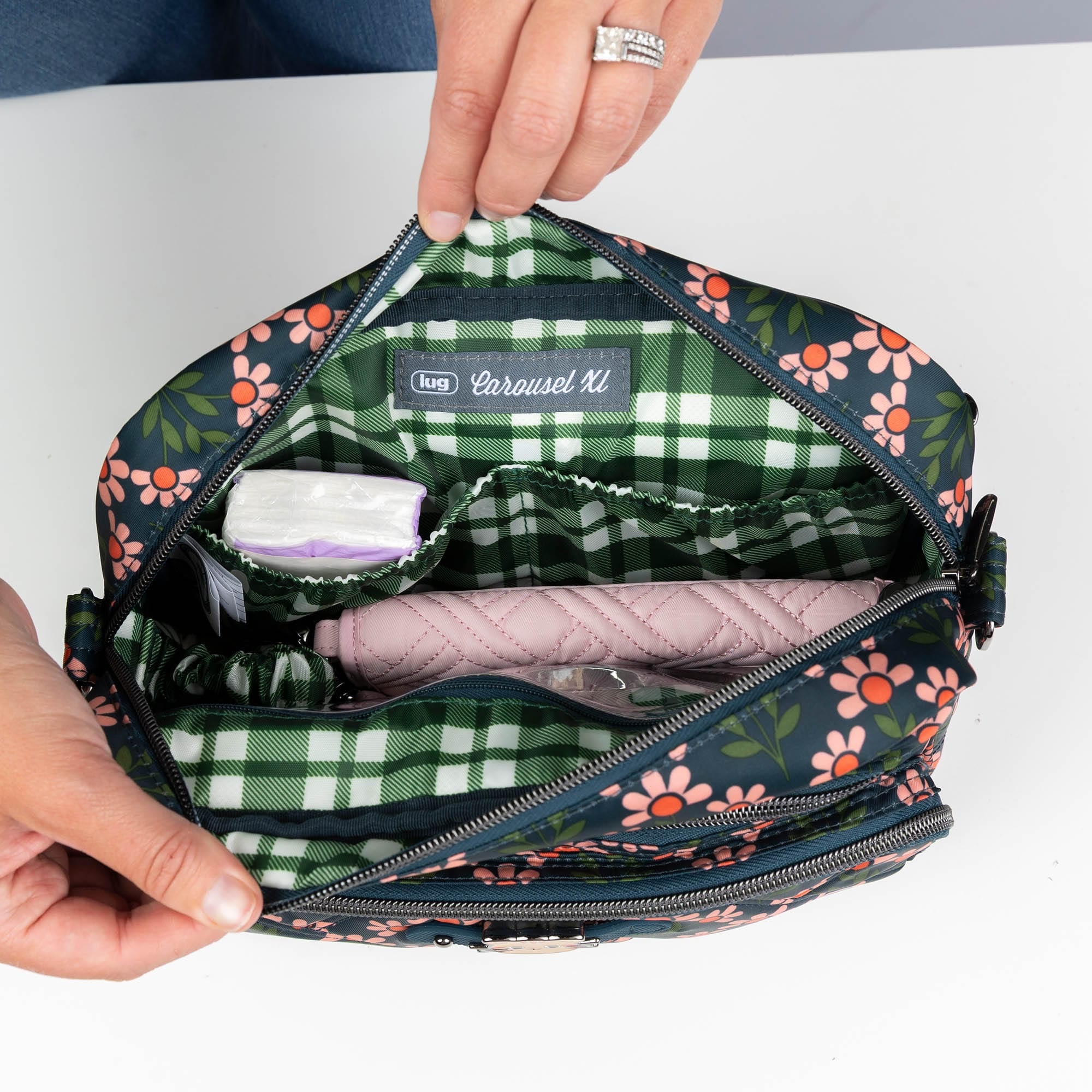 Carousel XL LE Crossbody Bag - - 26643_CarouselXL_LE_PetalParadeGreen_Lifestyle_06