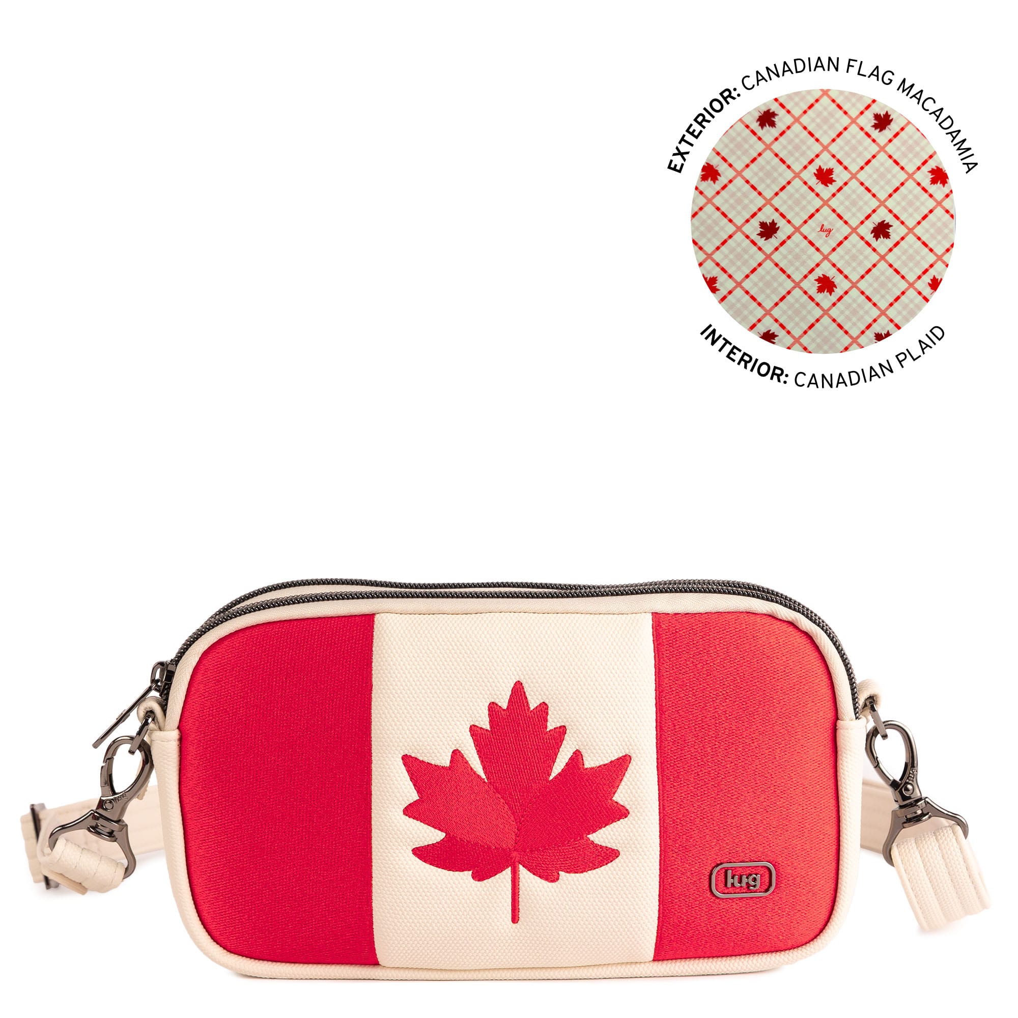 Maple Leaf Edition Coupe XL Matte Luxe VL Crossbody - CANADIAN FLAG MACADAMIA - 26682_CoupeXLMatteLuxeFlag_CanadaMacadamia_Angle_01