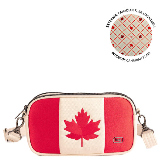 Maple Leaf Edition Coupe XL Matte Luxe VL Crossbody - CANADIAN FLAG MACADAMIA - 26682_CoupeXLMatteLuxeFlag_CanadaMacadamia_Angle_01