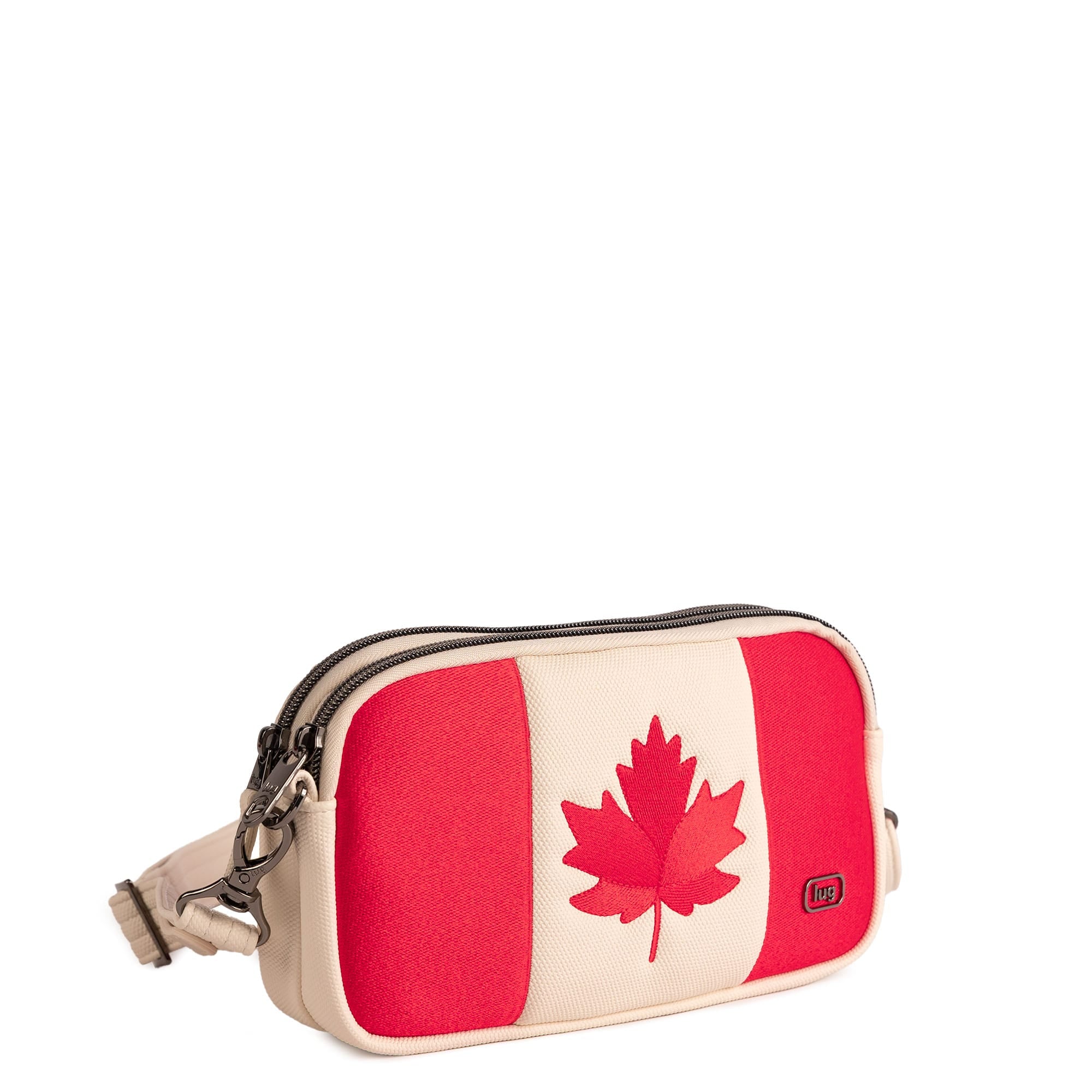 Maple Leaf Edition Coupe XL Matte Luxe VL Crossbody - CANADIAN FLAG MACADAMIA - 26682_CoupeXLMatteLuxeFlag_CanadaMacadamia_Angle_02