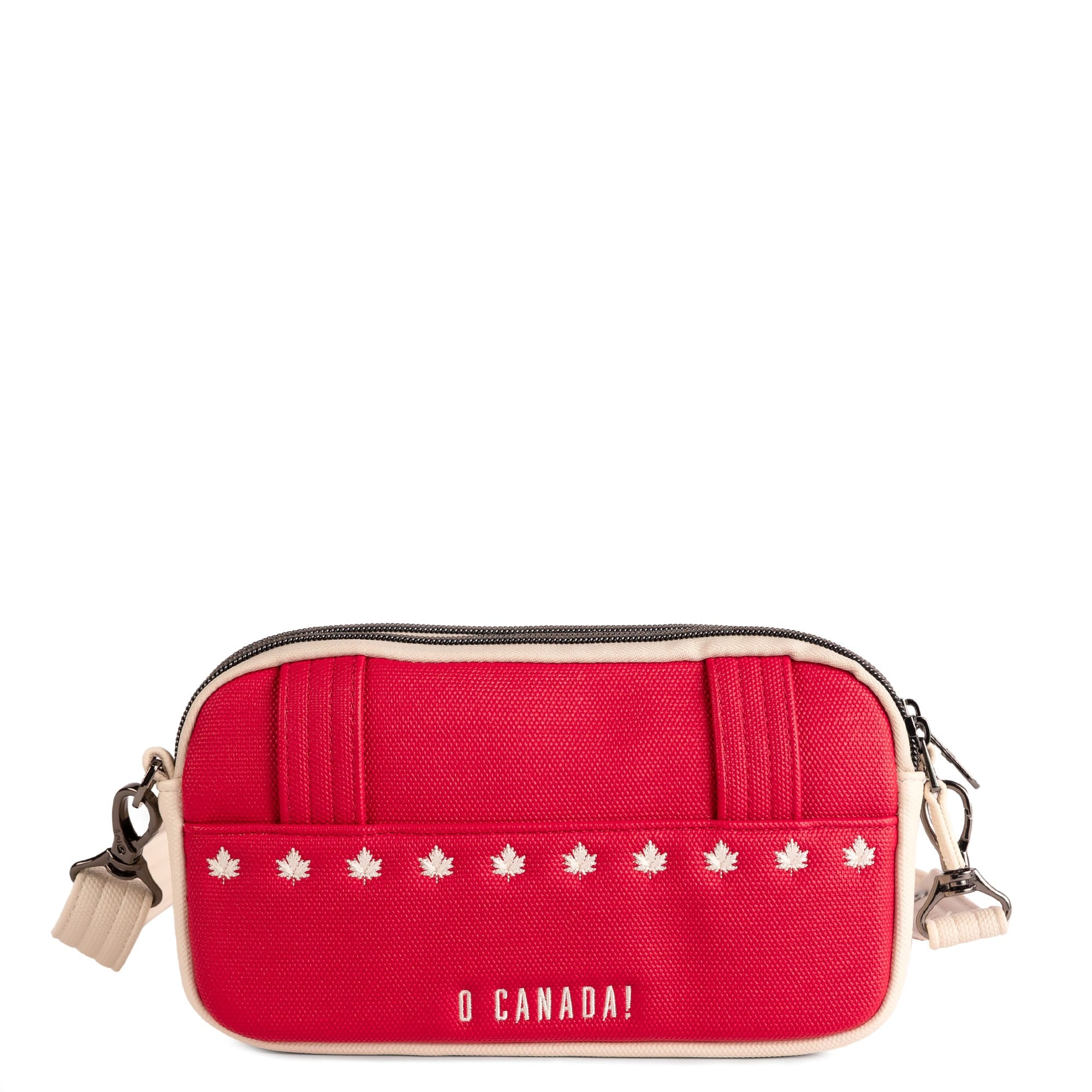 Maple Leaf Edition Coupe XL Matte Luxe VL Crossbody - CANADIAN FLAG MACADAMIA - 26682_CoupeXLMatteLuxeFlag_CanadaMacadamia_Angle_04