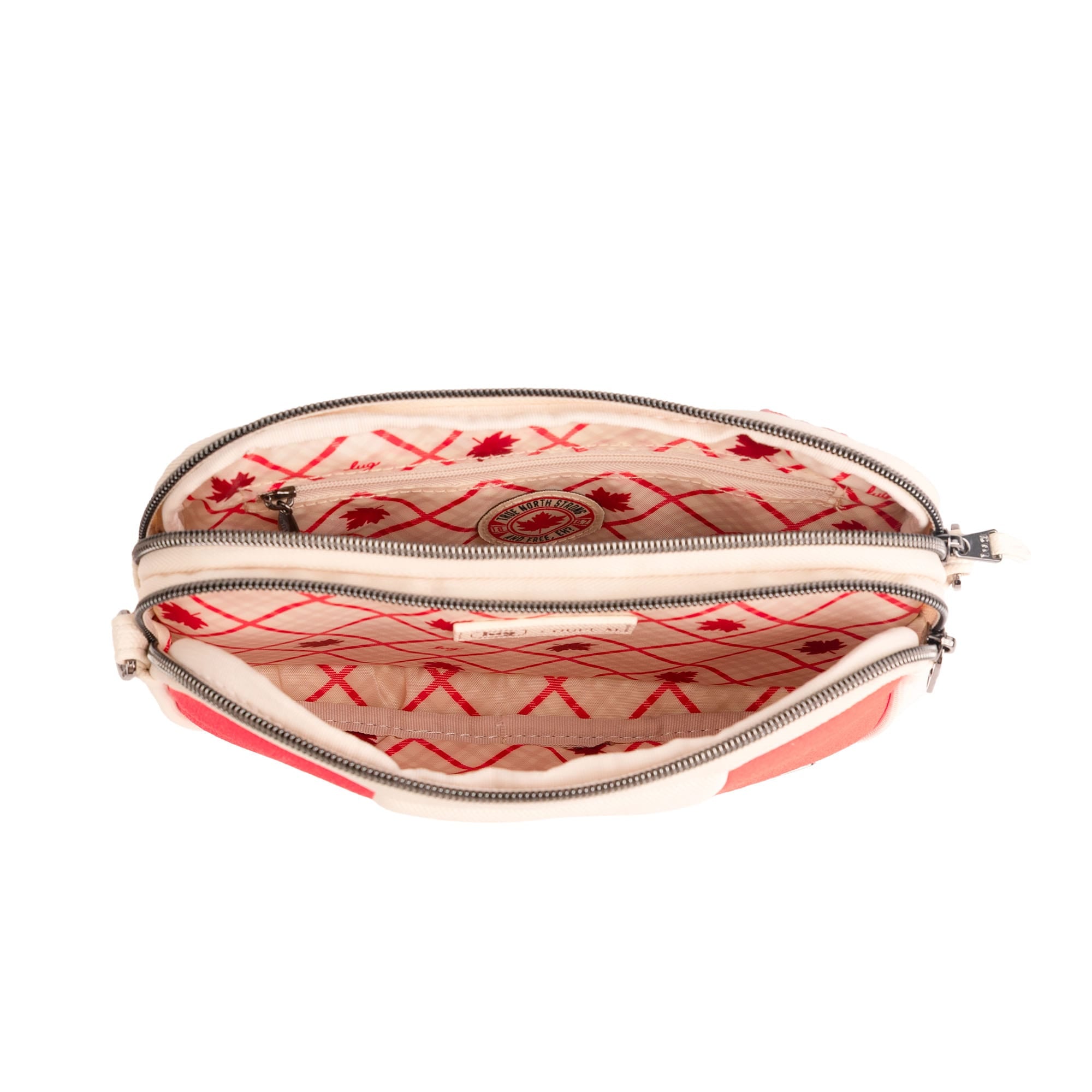 Maple Leaf Edition Coupe XL Matte Luxe VL Crossbody - CANADIAN FLAG MACADAMIA - 26682_CoupeXLMatteLuxeFlag_CanadaMacadamia_Angle_06