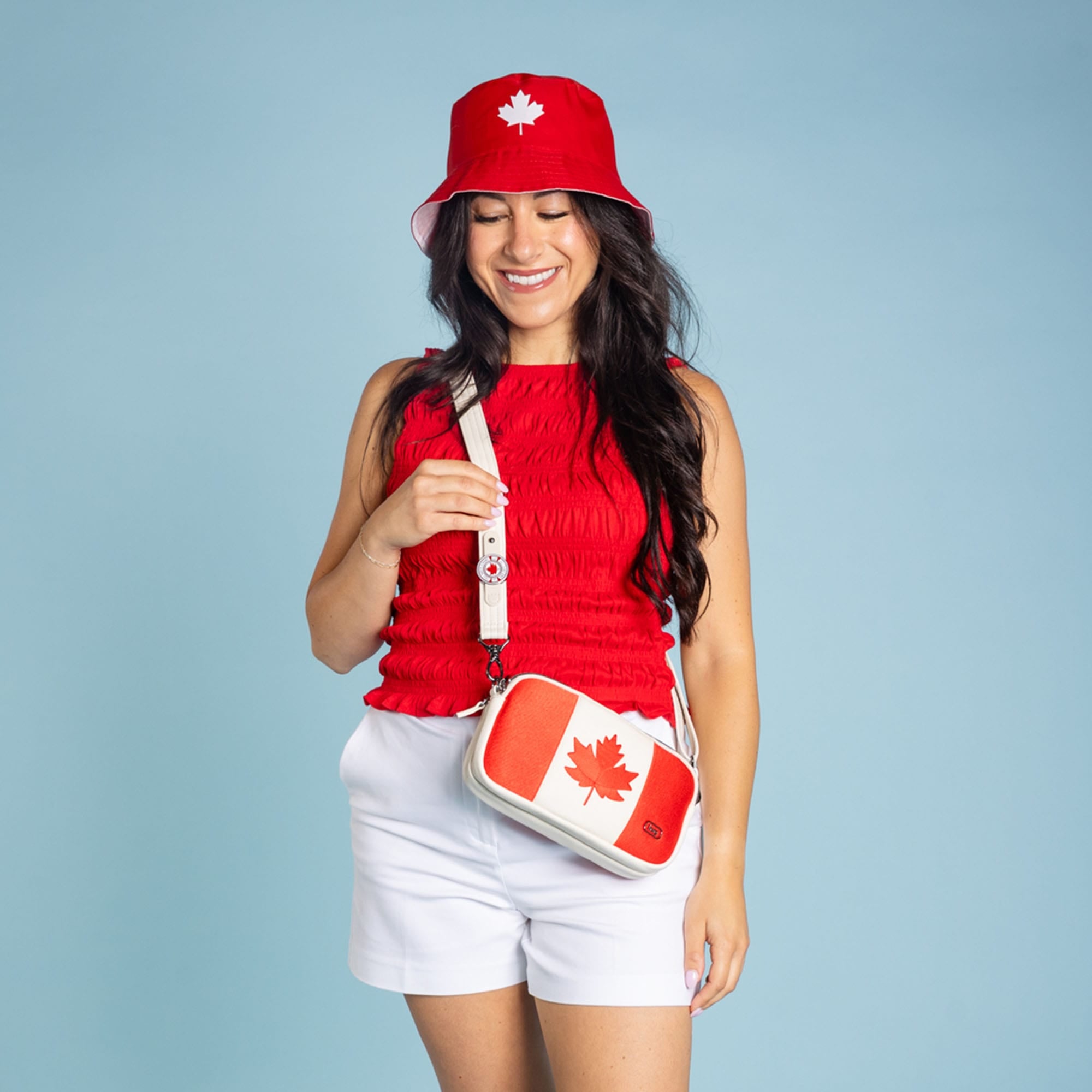 Maple Leaf Edition Coupe XL Matte Luxe VL Crossbody - - 26682_CoupeXLMatteLuxeFlag_CanadaMacadamia_Hover